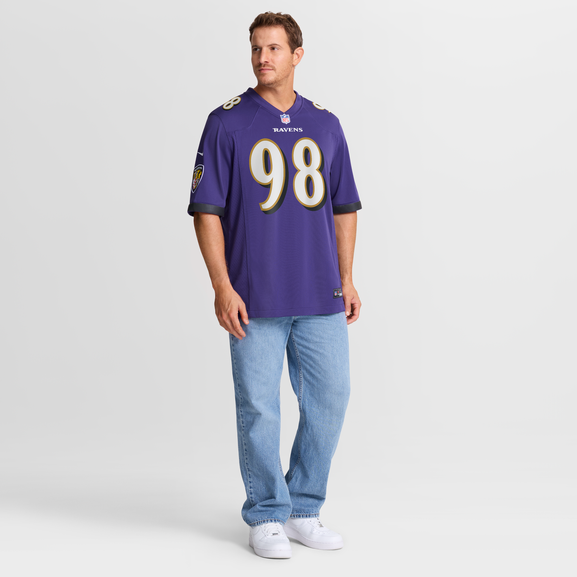 Retired Tony Siragusa Baltimore Ravens Player Jersey Purple NFL Football Fan Wear
