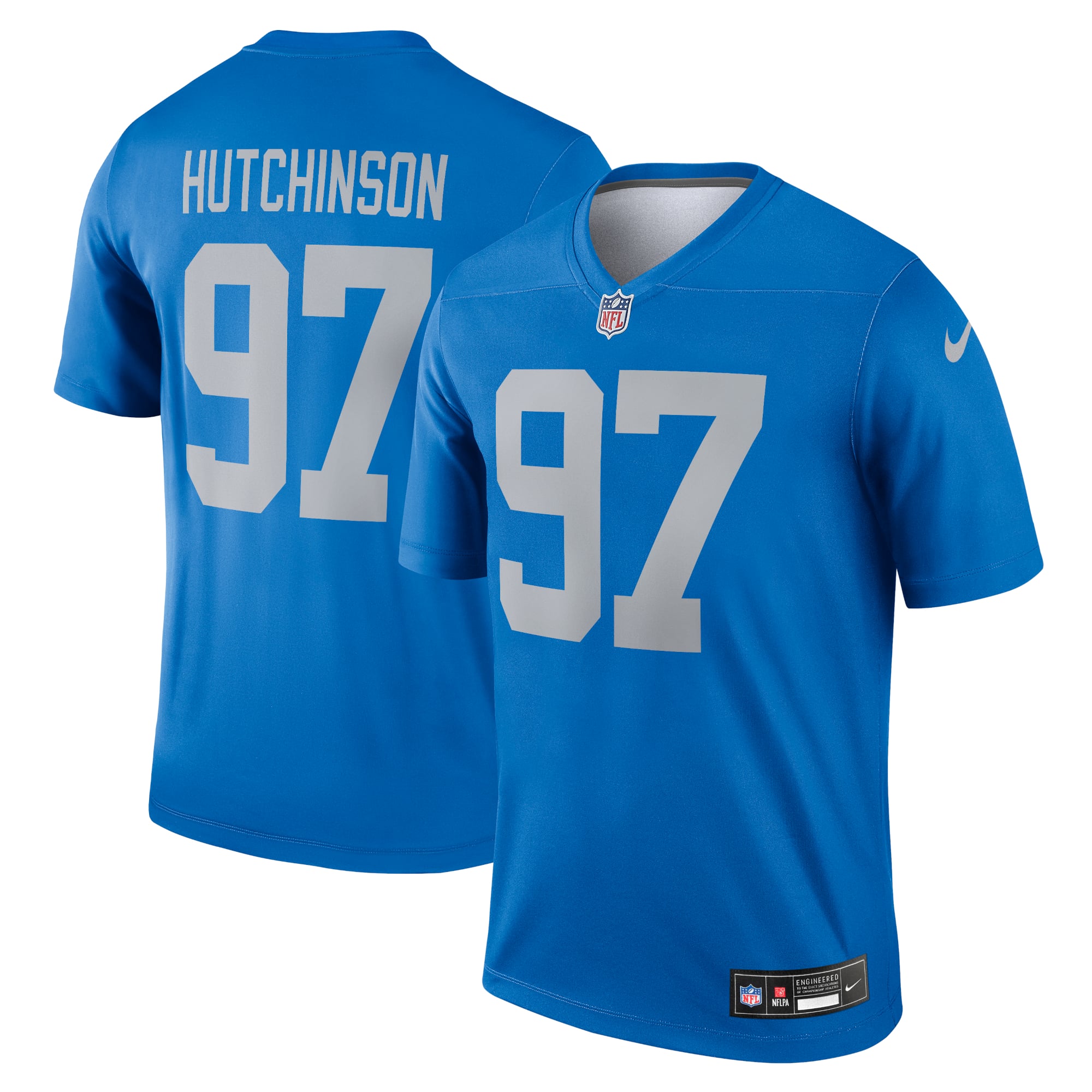 Aidan Hutchinson Performance Detroit Lions Player Jersey Blue NFL Football Fan Wear Aidan Hutchinson Performance