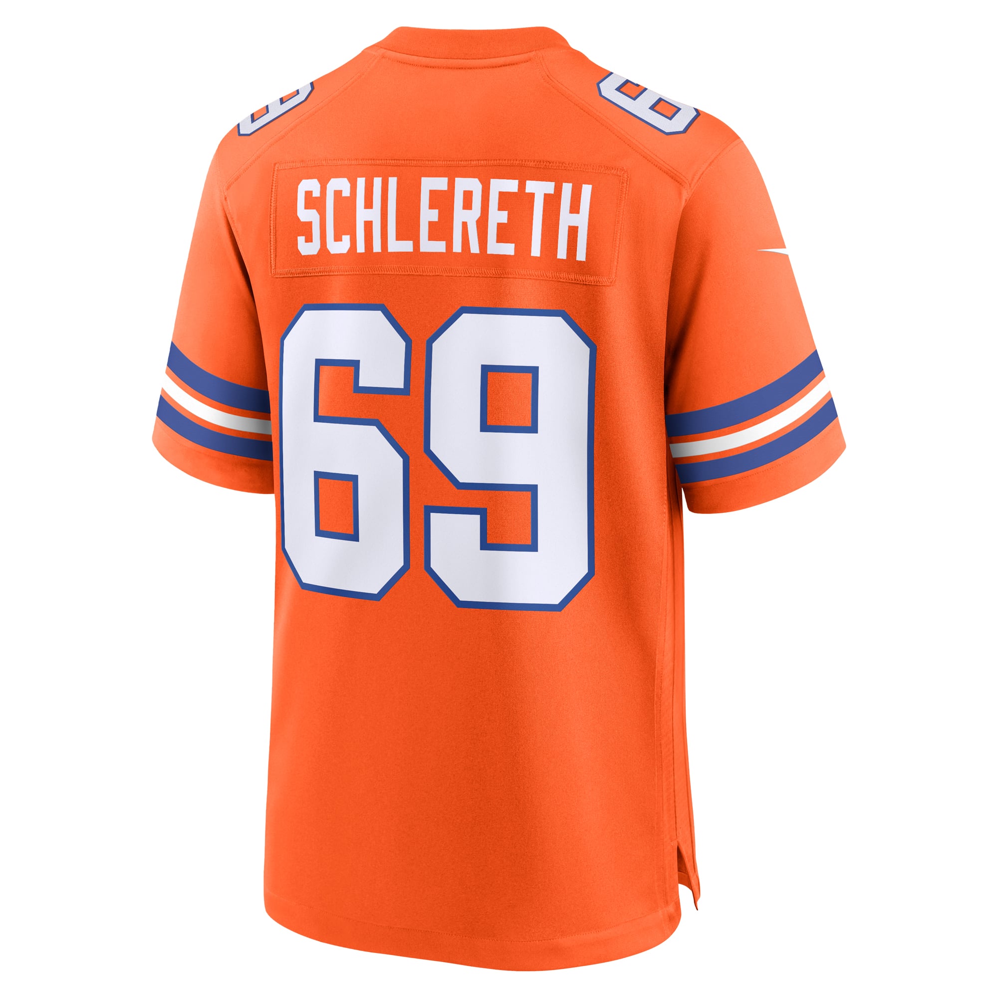 Mark Schlereth Retired Denver Broncos Game Jersey Orange NFL Football Fan Wear Mark Schlereth Retired
