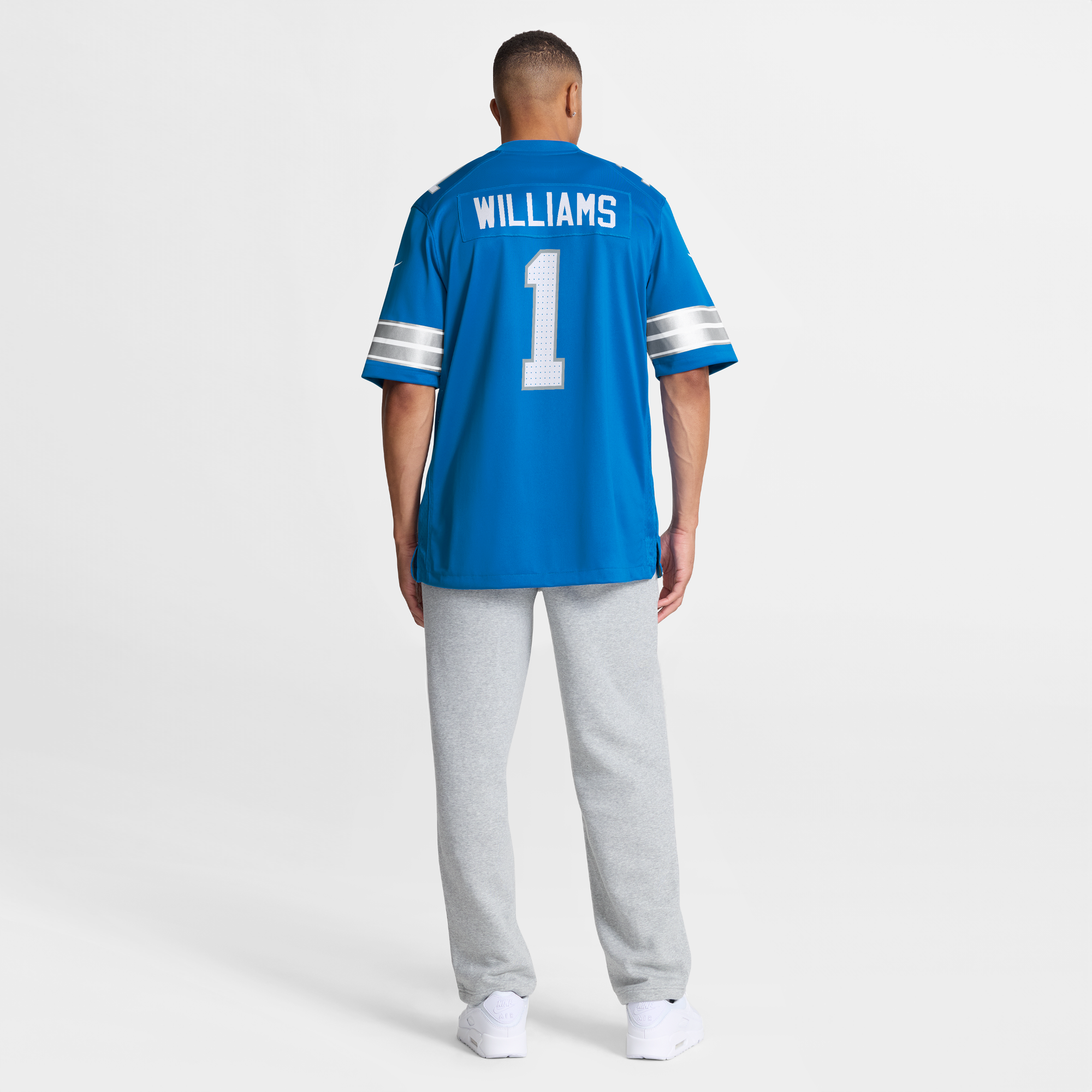 Jameson Williams Detroit Lions Player Jersey Blue NFL Football Fan Wear Jameson Williams