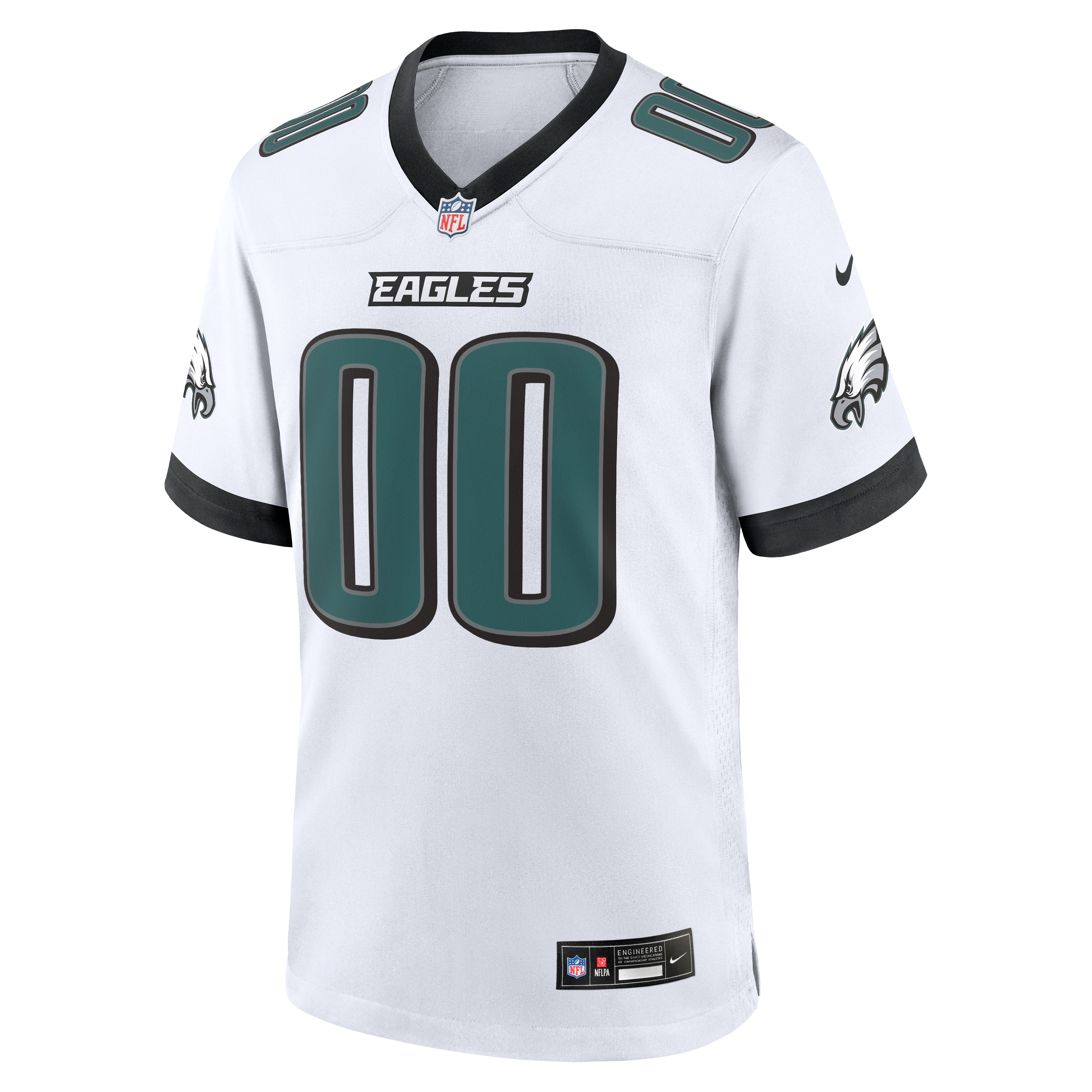 Philadelphia Eagles Game Jersey White NFL Football Fan Wear Custom Number
