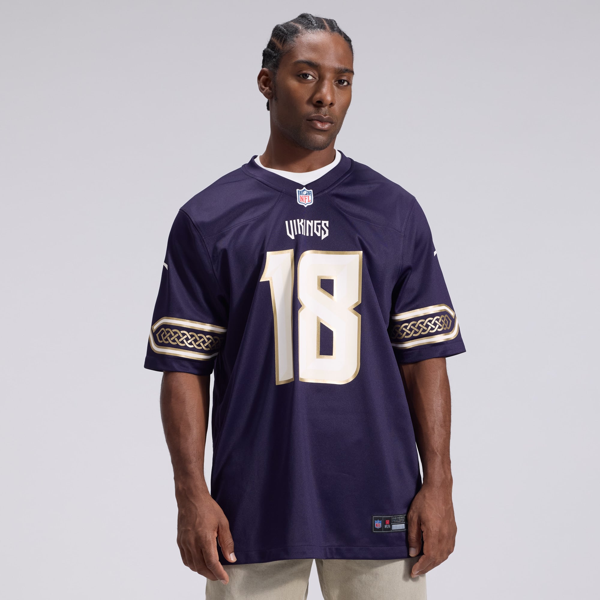 Justin Jefferson Minnesota Vikings Game Jersey Purple NFL Football Fan Wear Justin Jefferson