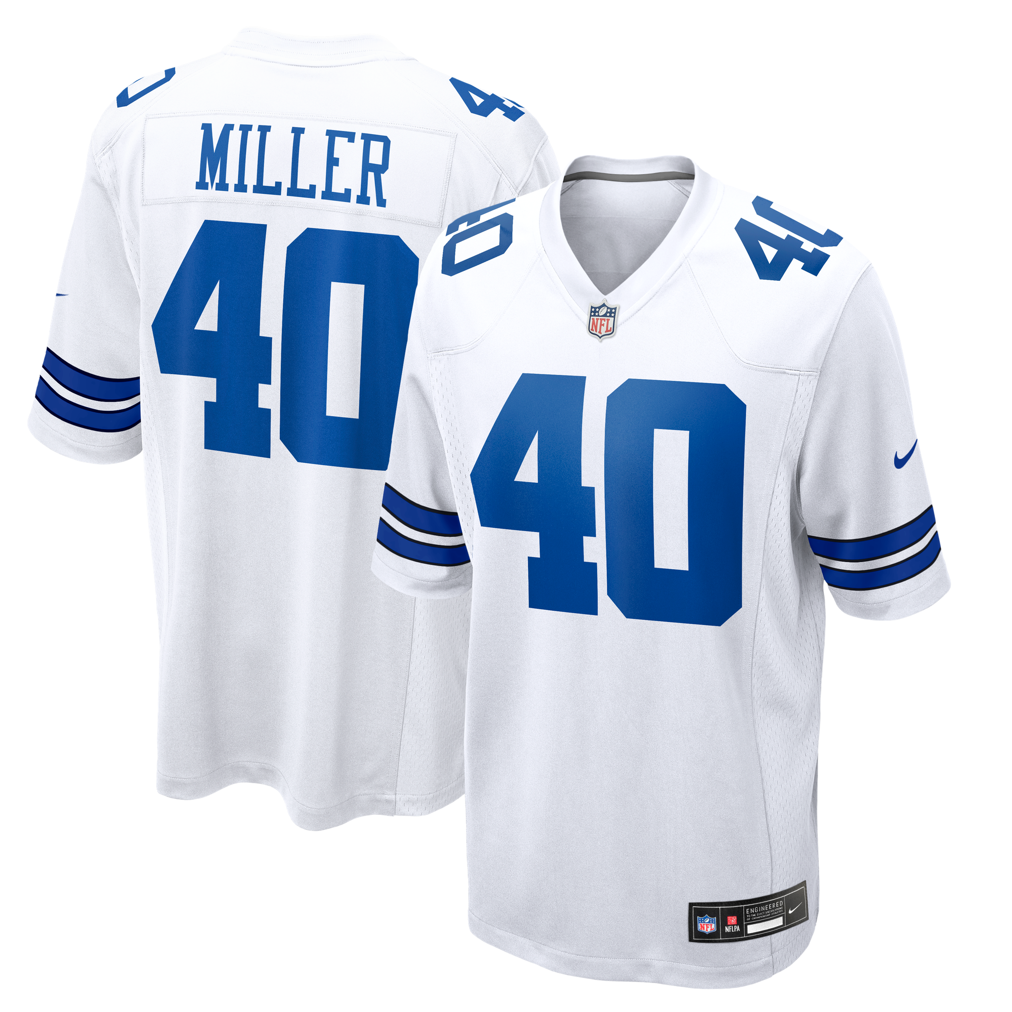 Von Miller Dallas Cowboys Game Jersey White NFL Football Fan Wear Von Miller