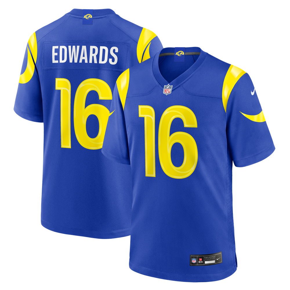 Tru Edwards Los Angeles Rams Game Jersey Royal NFL Football Fan Wear