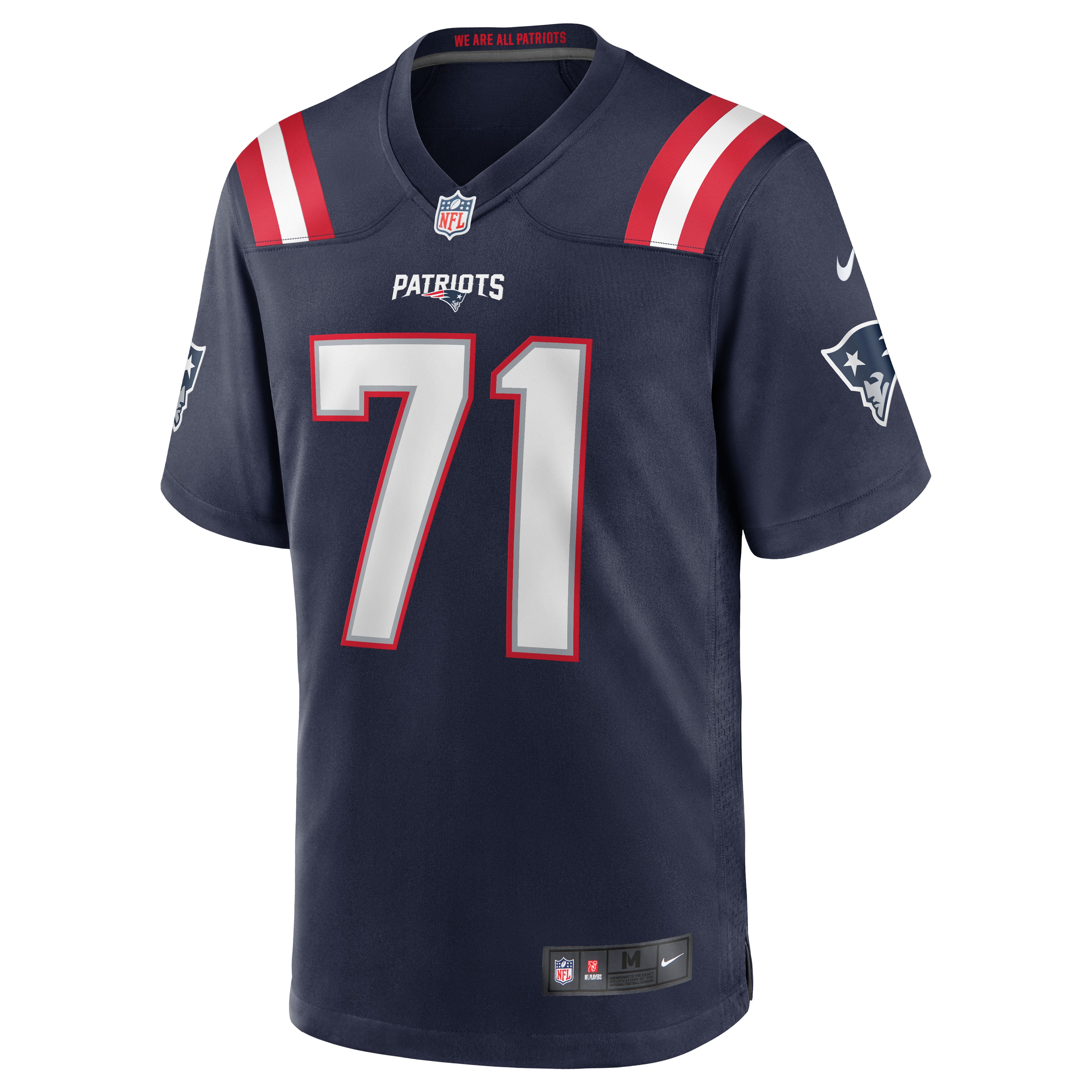 Mike Onwenu New England Patriots Game Jersey Navy NFL Football Fan Wear