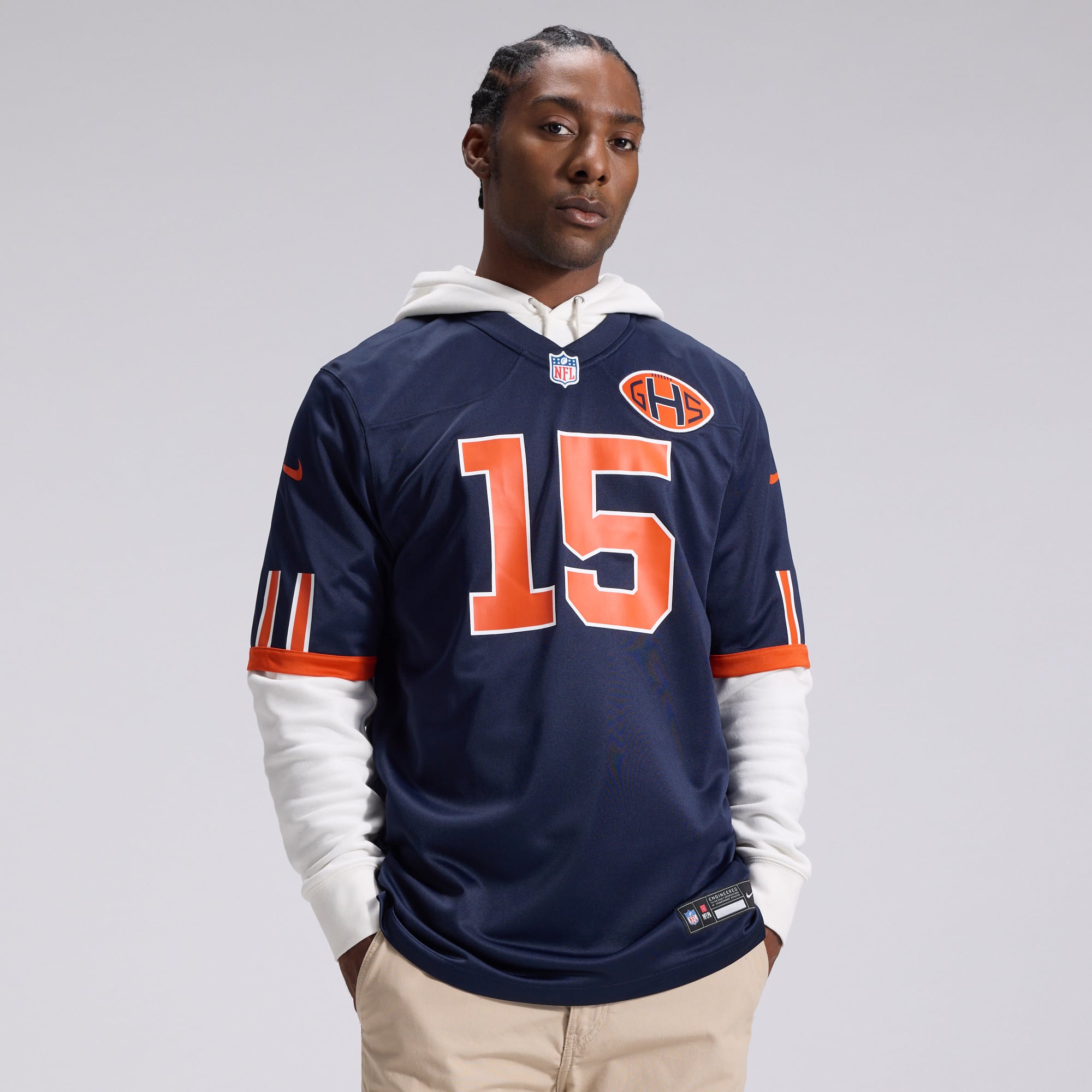 Rome Odunze Chicago Bears Game Jersey Navy NFL Football Fan Wear