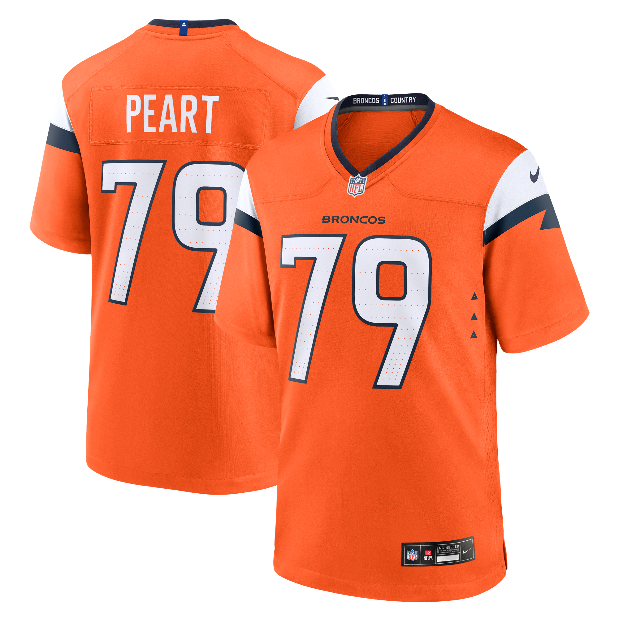 Matt Peart Denver Broncos Game Jersey Orange NFL Football Fan Wear