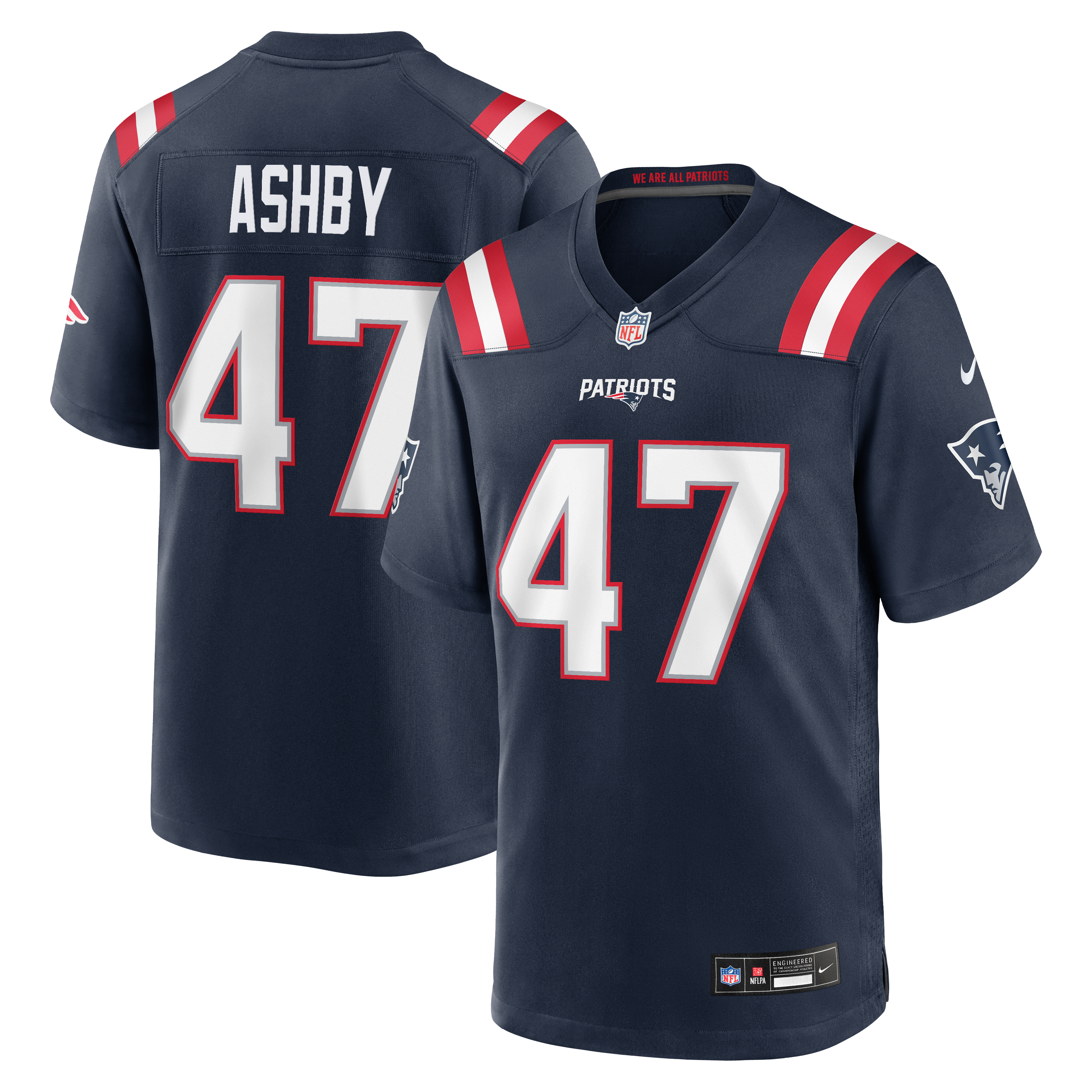 Julian Ashby New England Patriots Game Jersey Navy NFL Football Fan Wear