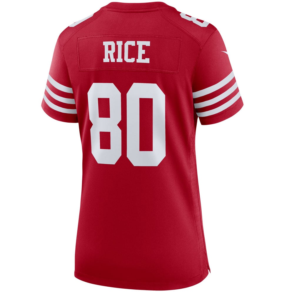 Retired Jerry Rice San Francisco 49ers Player Jersey Scarlet NFL Football Fan Wear Retired Jerry Rice