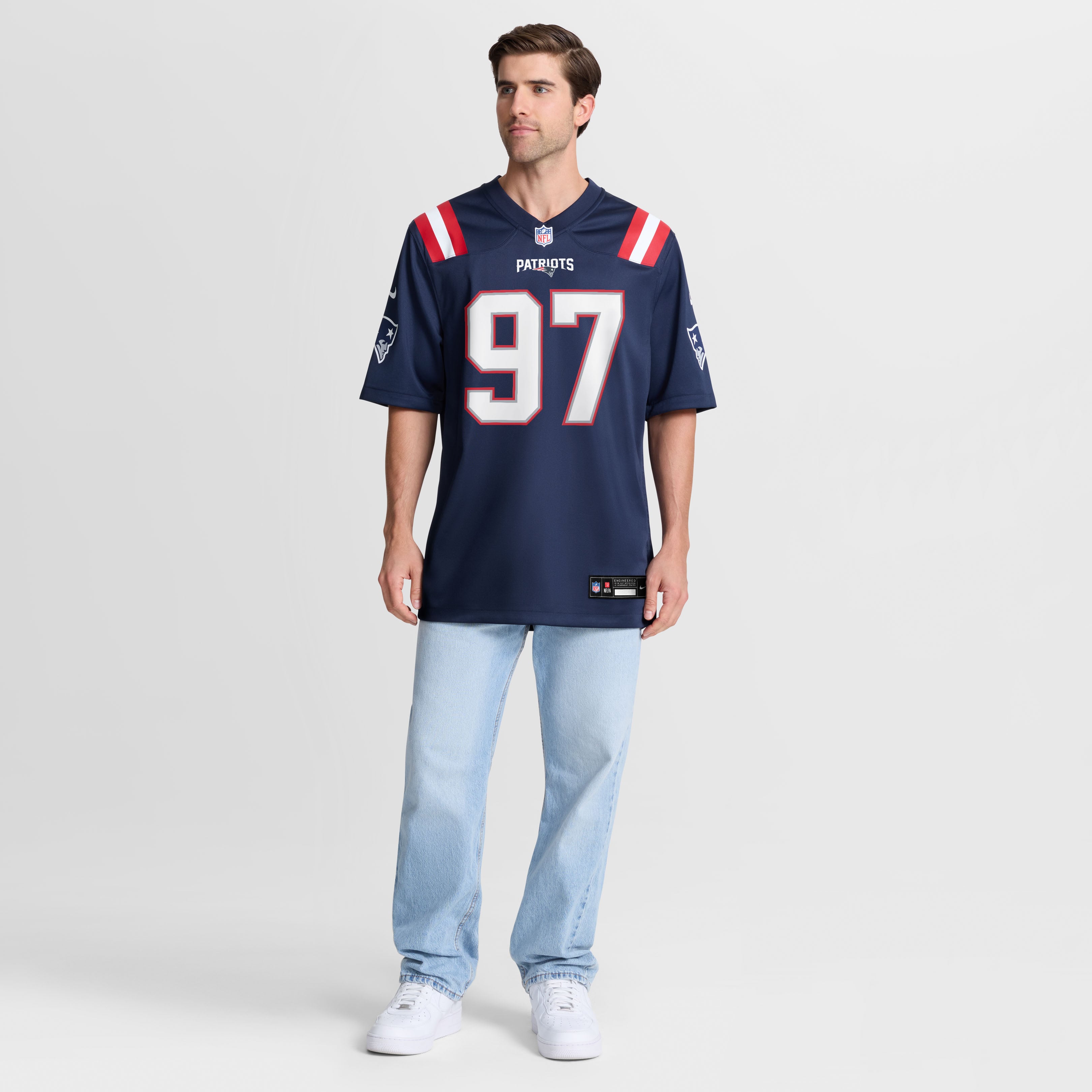 Milton Williams New England Patriots Game Jersey Navy NFL Football Fan Wear