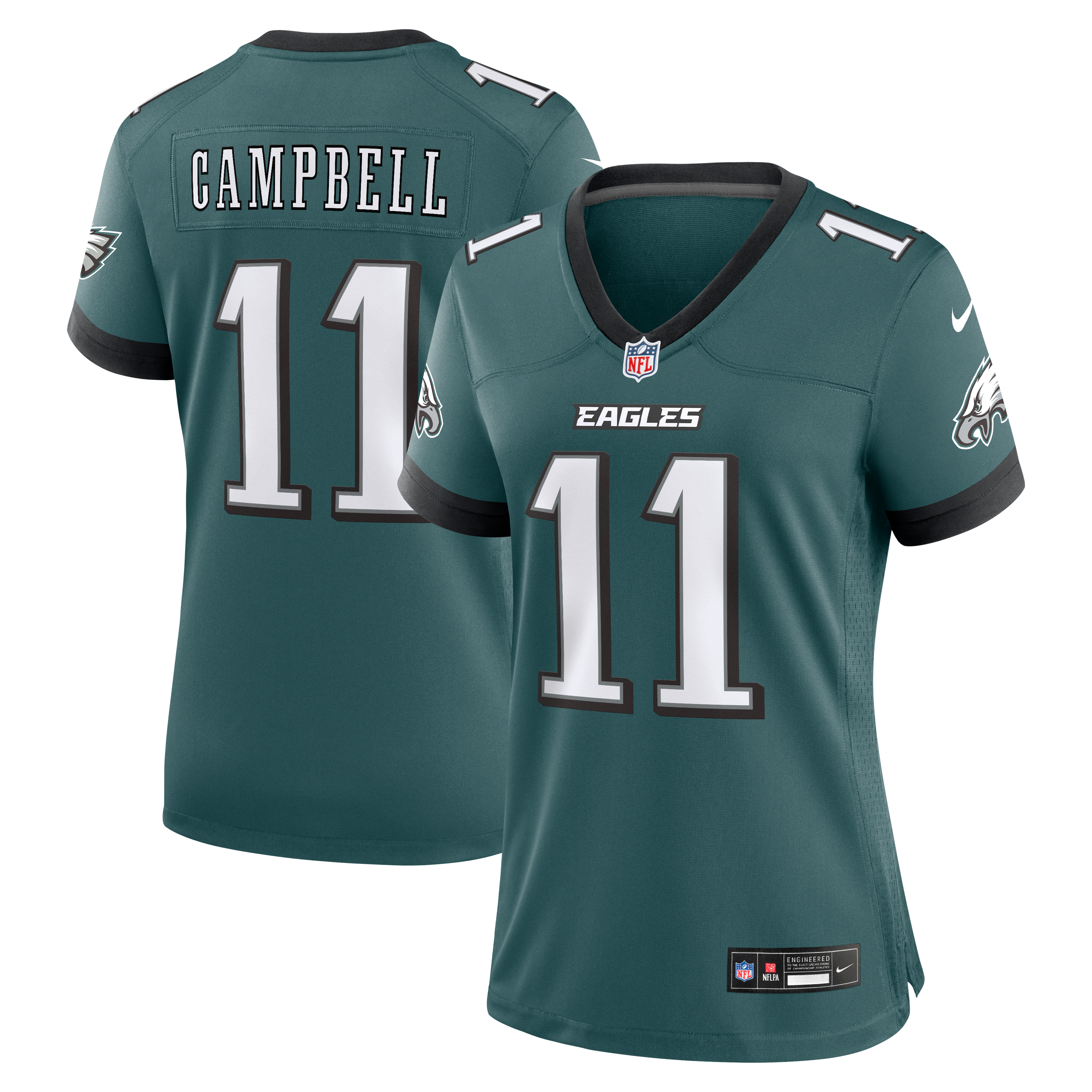 Jihaad Campbell Philadelphia Eagles Game Jersey Midnight NFL Football Fan Wear