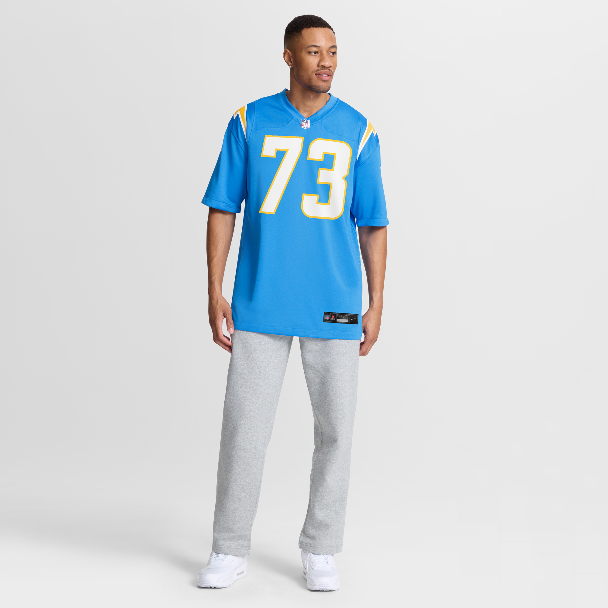 Mekhi Becton Los Angeles Chargers Game Jersey Powder Blue NFL Football Fan Wear