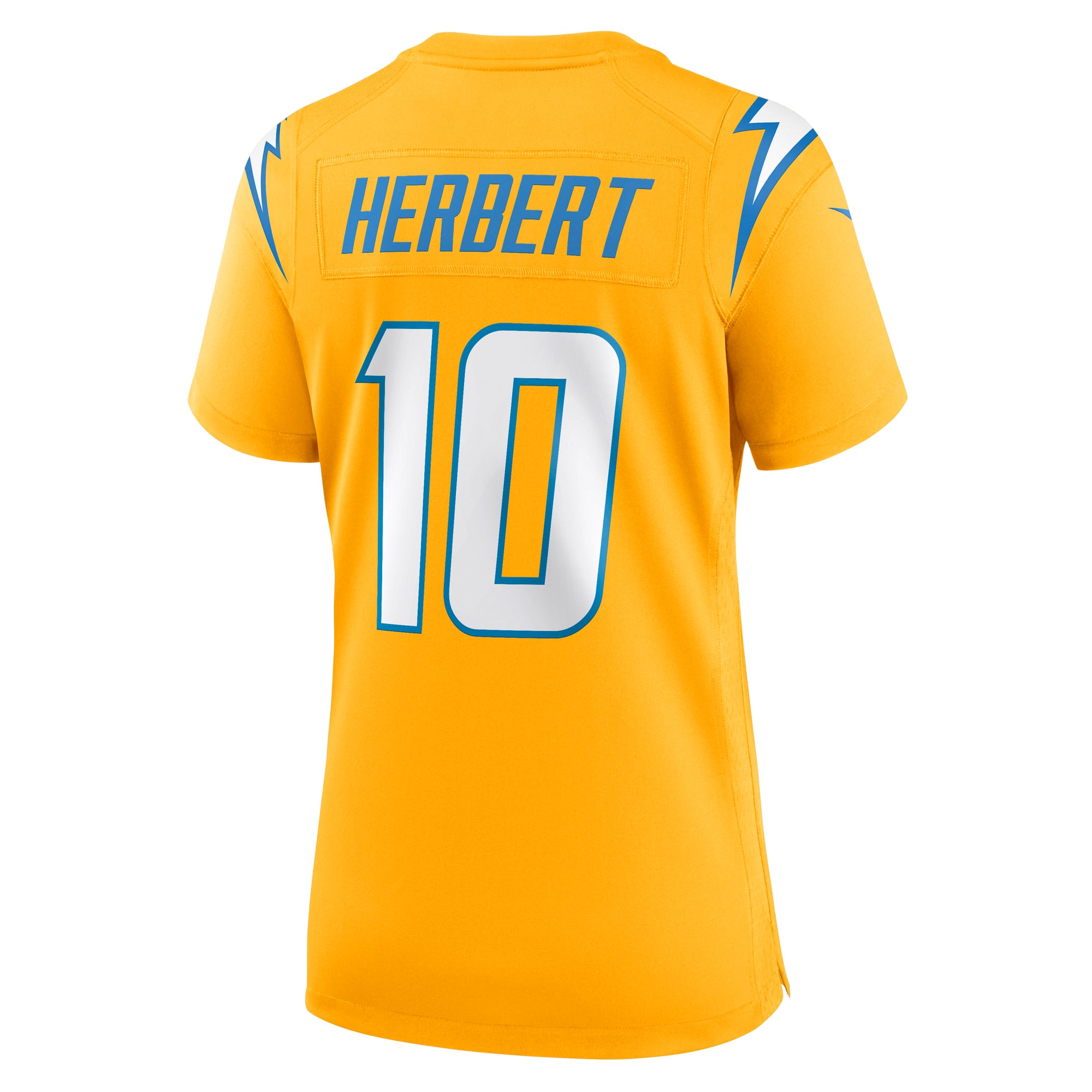 Inverted Justin Herbert Los Angeles Chargers Game Jersey Gold NFL Football Fan Wear