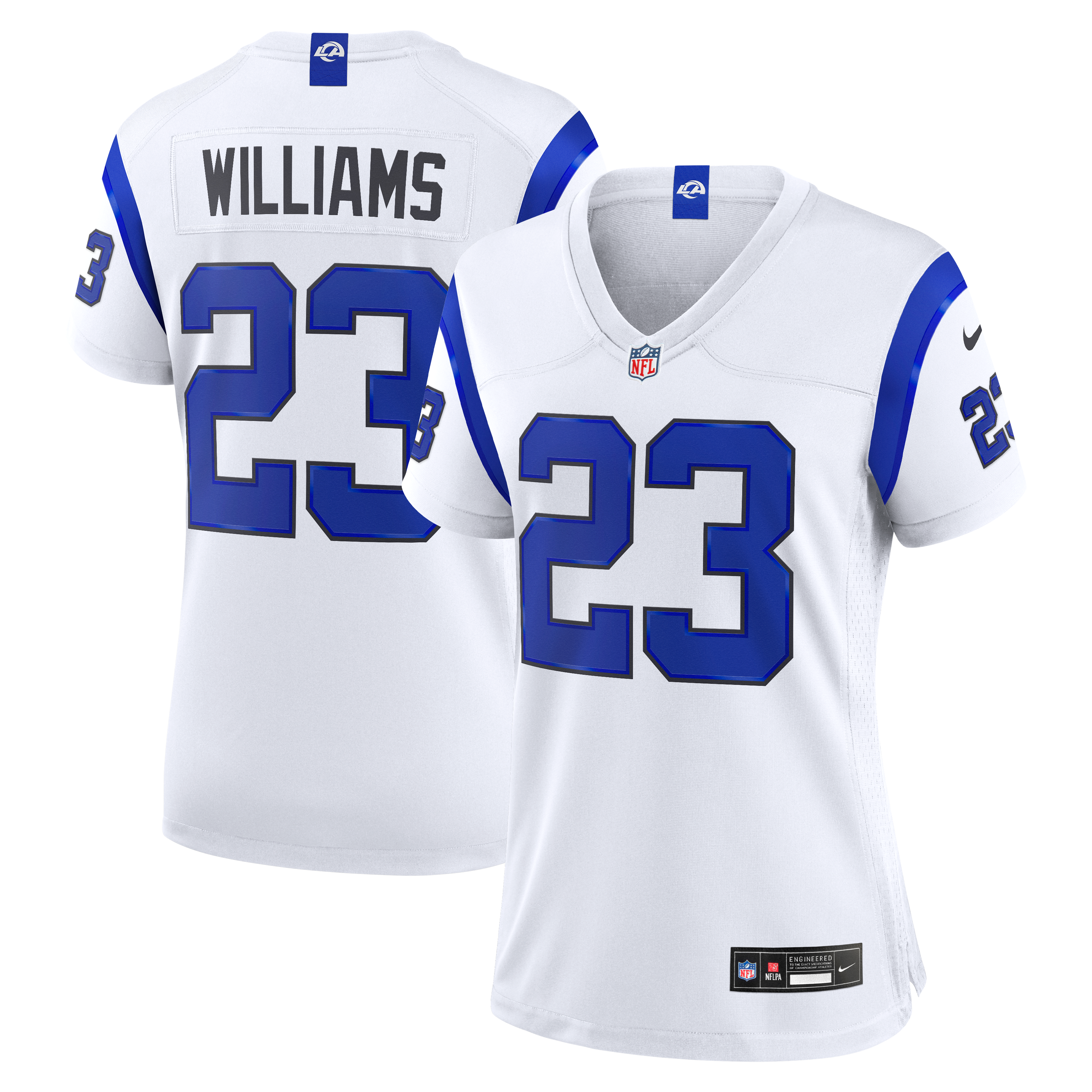 Kyren Williams Fearsome Los Angeles Rams Game Jersey White NFL Football Fan Wear