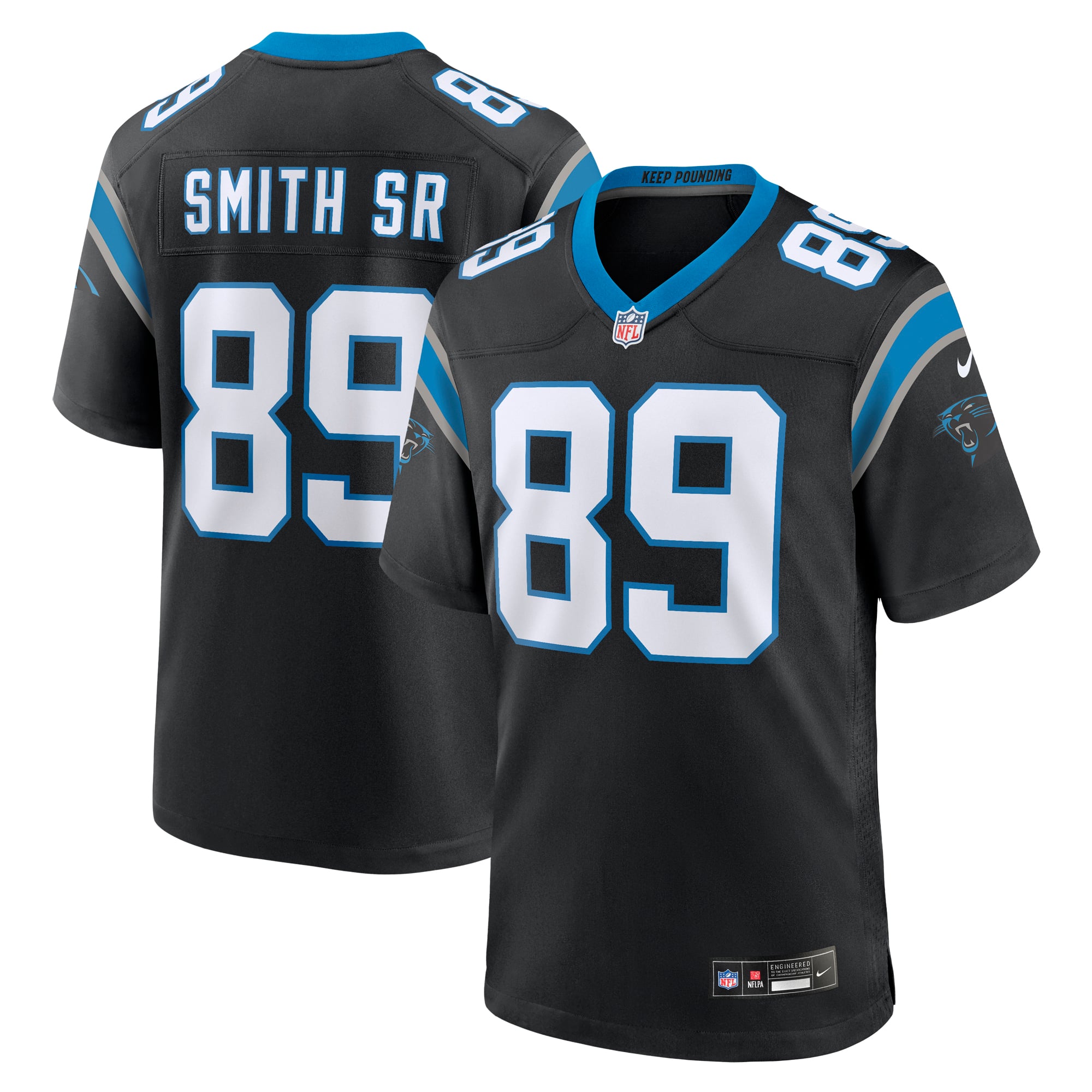 Steve Smith Sr Carolina Panthers Game Jersey Black NFL Football Fan Wear
