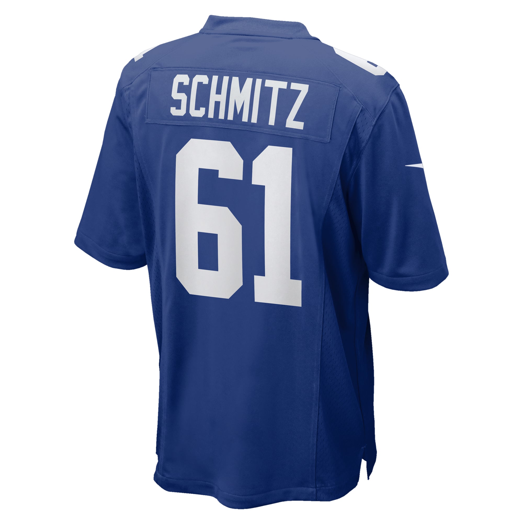 John Michael Schmitz New York Giants Game Jersey Royal NFL Football Fan Wear