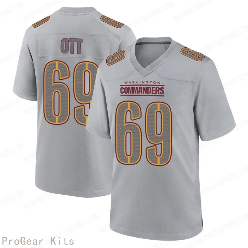 Tyler Ott Atmosphere Washington Commanders Game Jersey No.69 Gray NFL Football Fan Wear