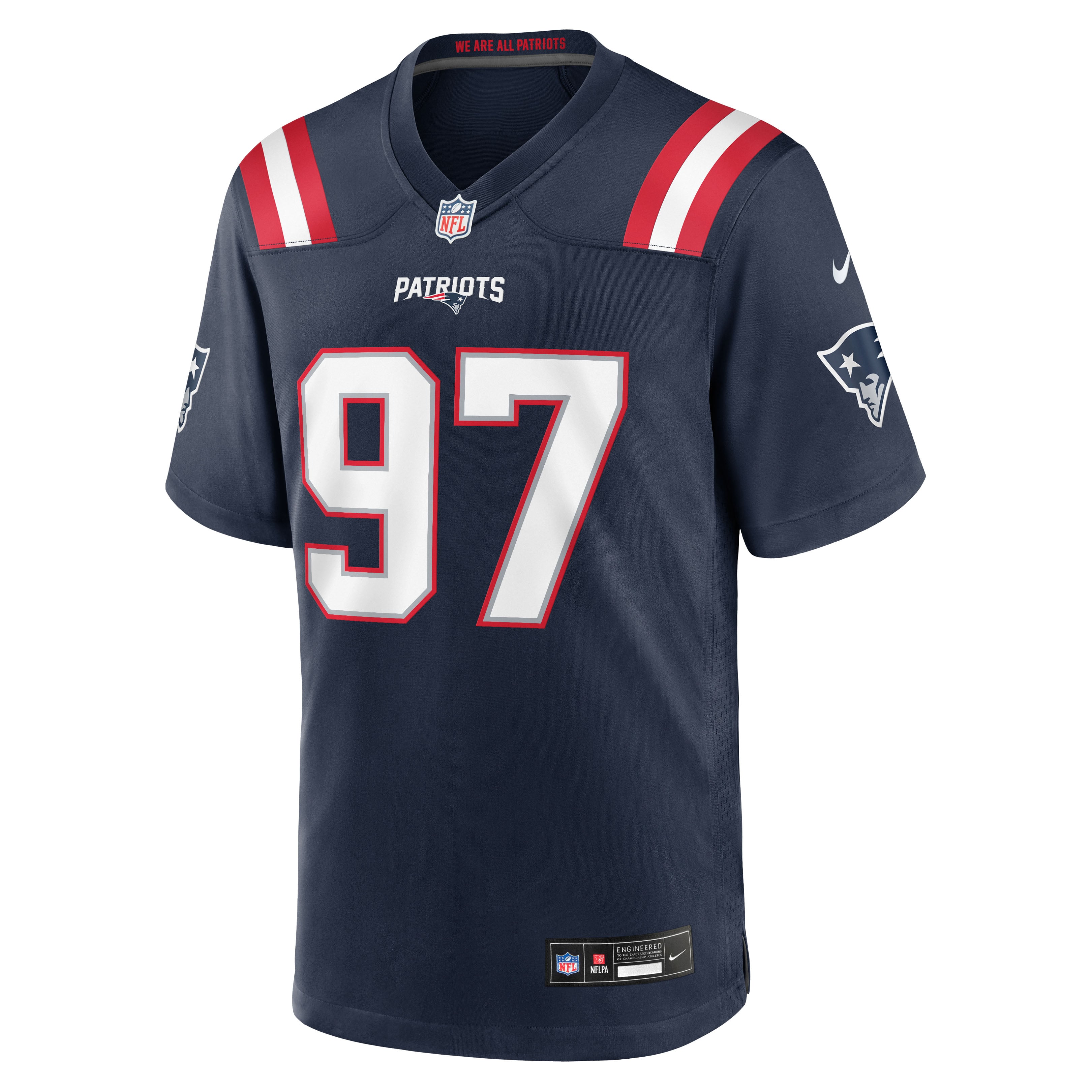 Milton Williams New England Patriots Game Jersey Navy NFL Football Fan Wear