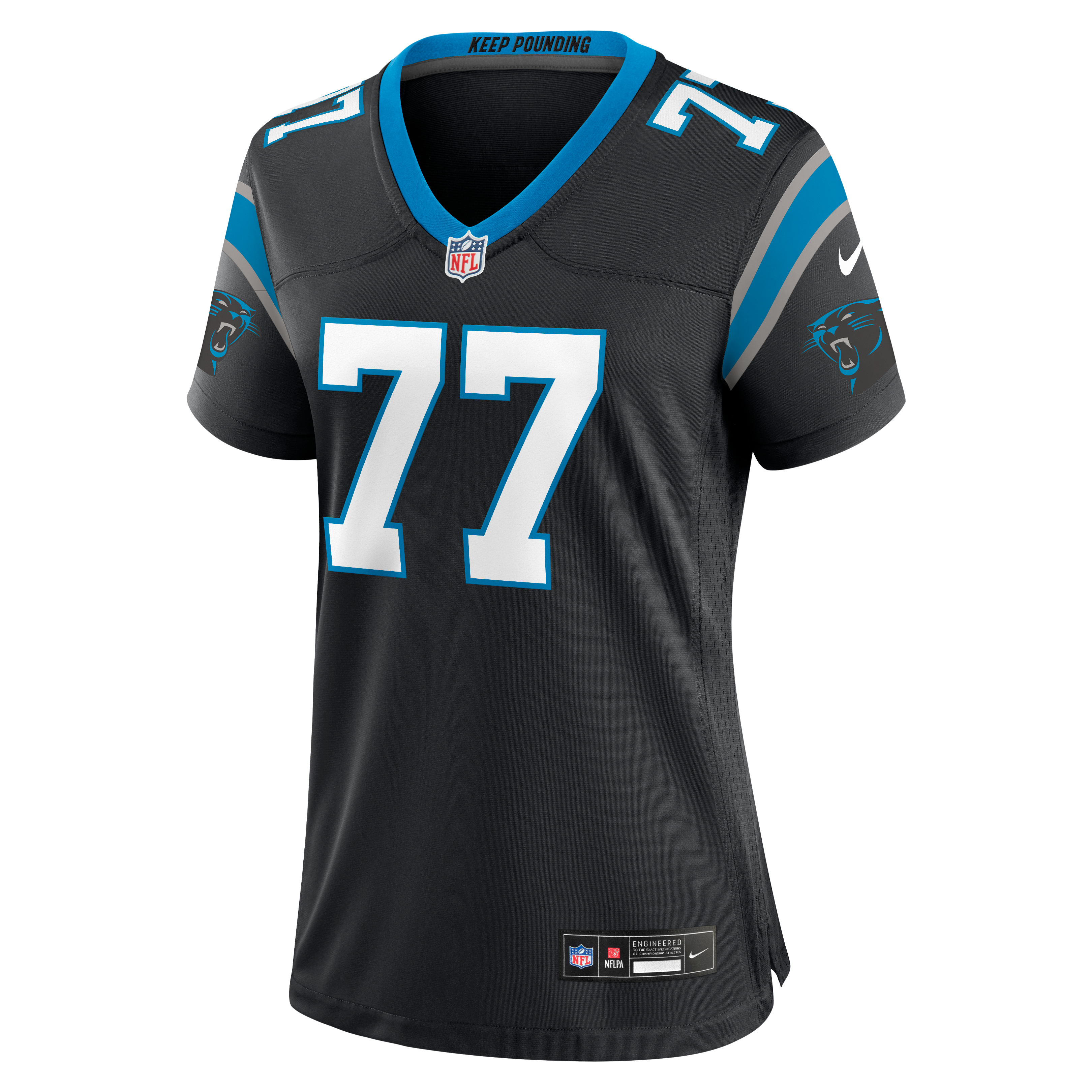 Luke Fortner Carolina Panthers Game Jersey Black NFL Football Fan Wear