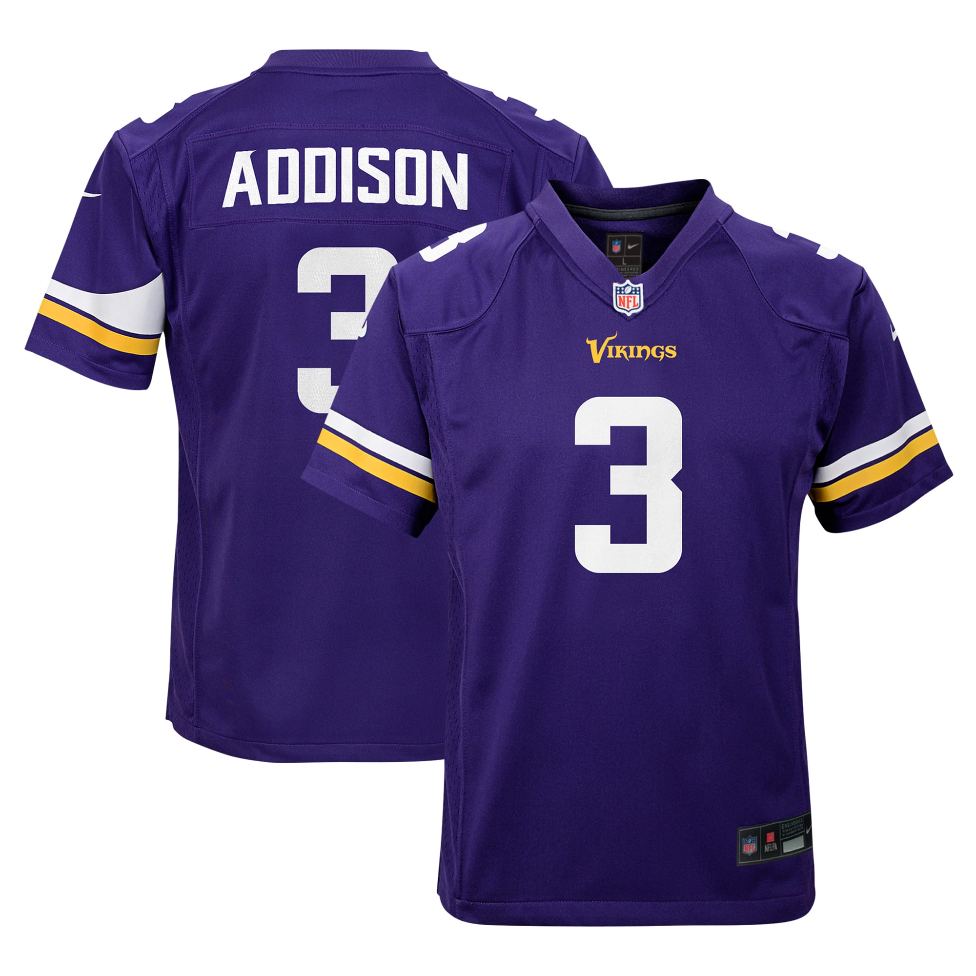 Jordan Addison Minnesota Vikings Game Jersey Purple NFL Football Fan Wear