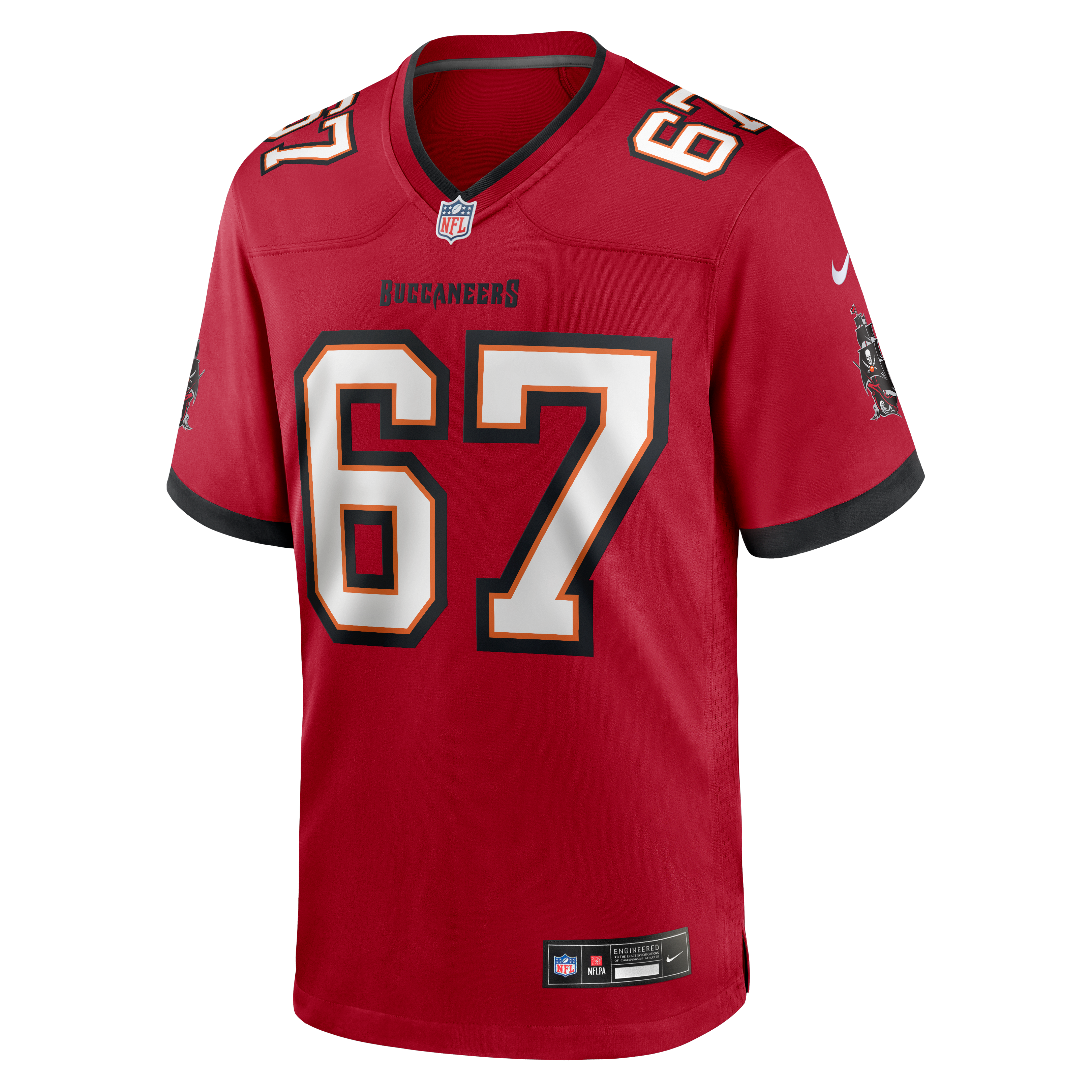 Luke Goedeke Tampa Bay Buccaneers Player Jersey Red NFL Football Fan Wear Luke Goedeke