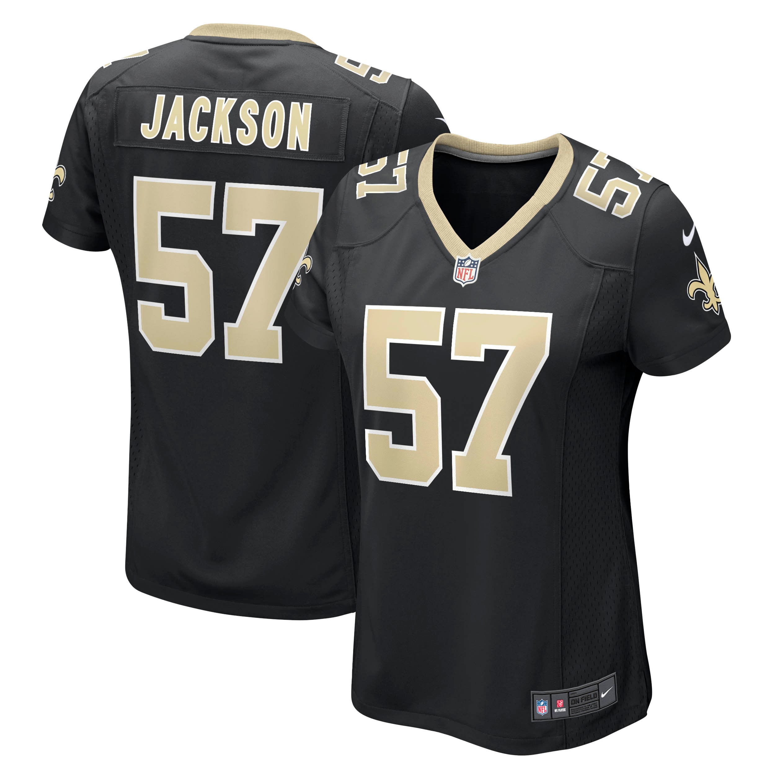 Retired Rickey Jackson New Orleans Saints Player Jersey Black NFL Football Fan Wear
