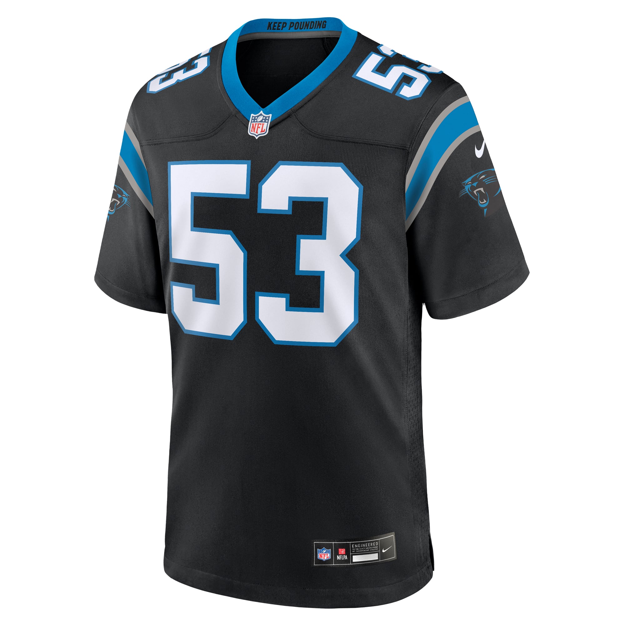 Claudin Cherelus Carolina Panthers Game Jersey Black NFL Football Fan Wear