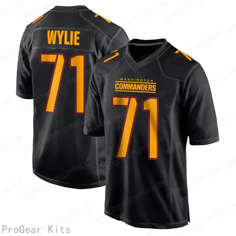 Andrew Wylie Carbon Washington Commanders Game Jersey No.71 Black NFL Football Fan Wear
