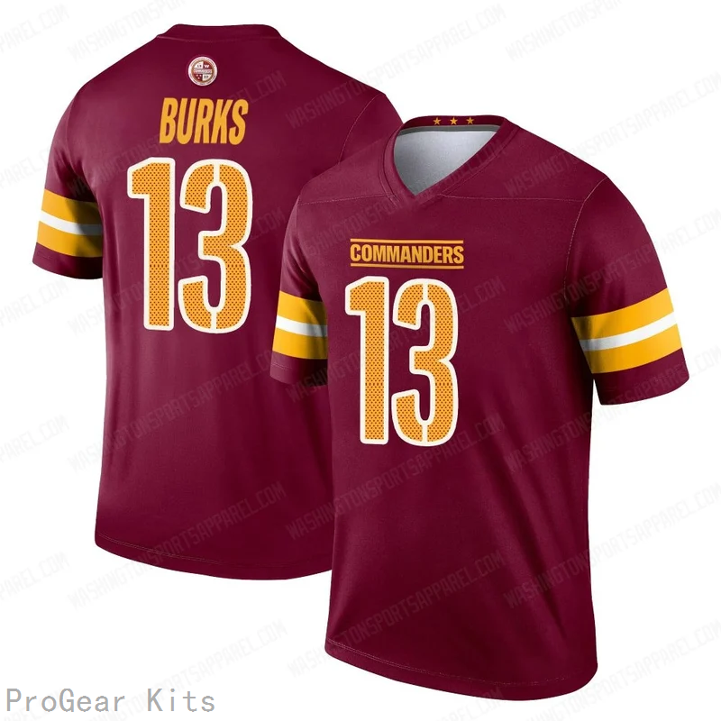 Treylon Burks Washington Commanders Legend Jersey No.13 Burgundy NFL Football Fan Wear Treylon Burks