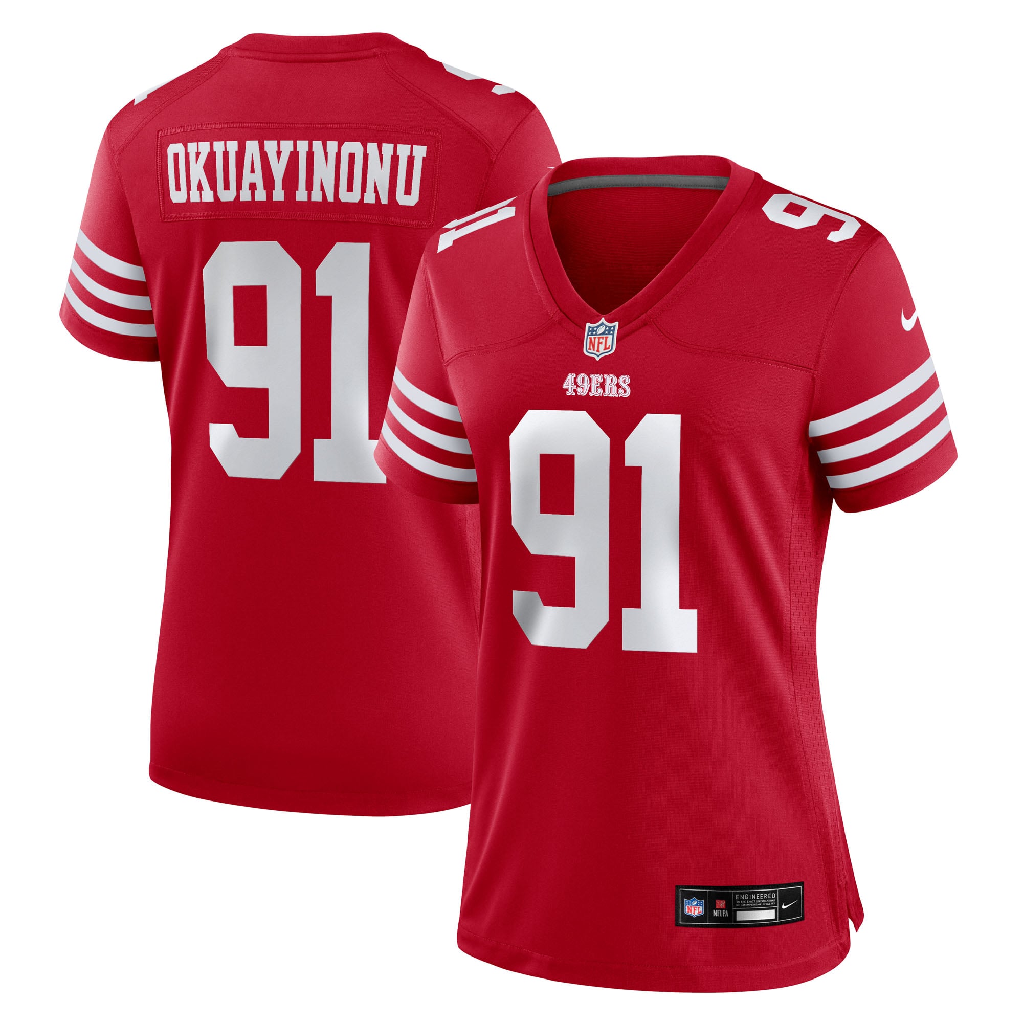 Sam Okuayinonu San Francisco 49ers Game Jersey Scarlet NFL Football Fan Wear Sam Okuayinonu
