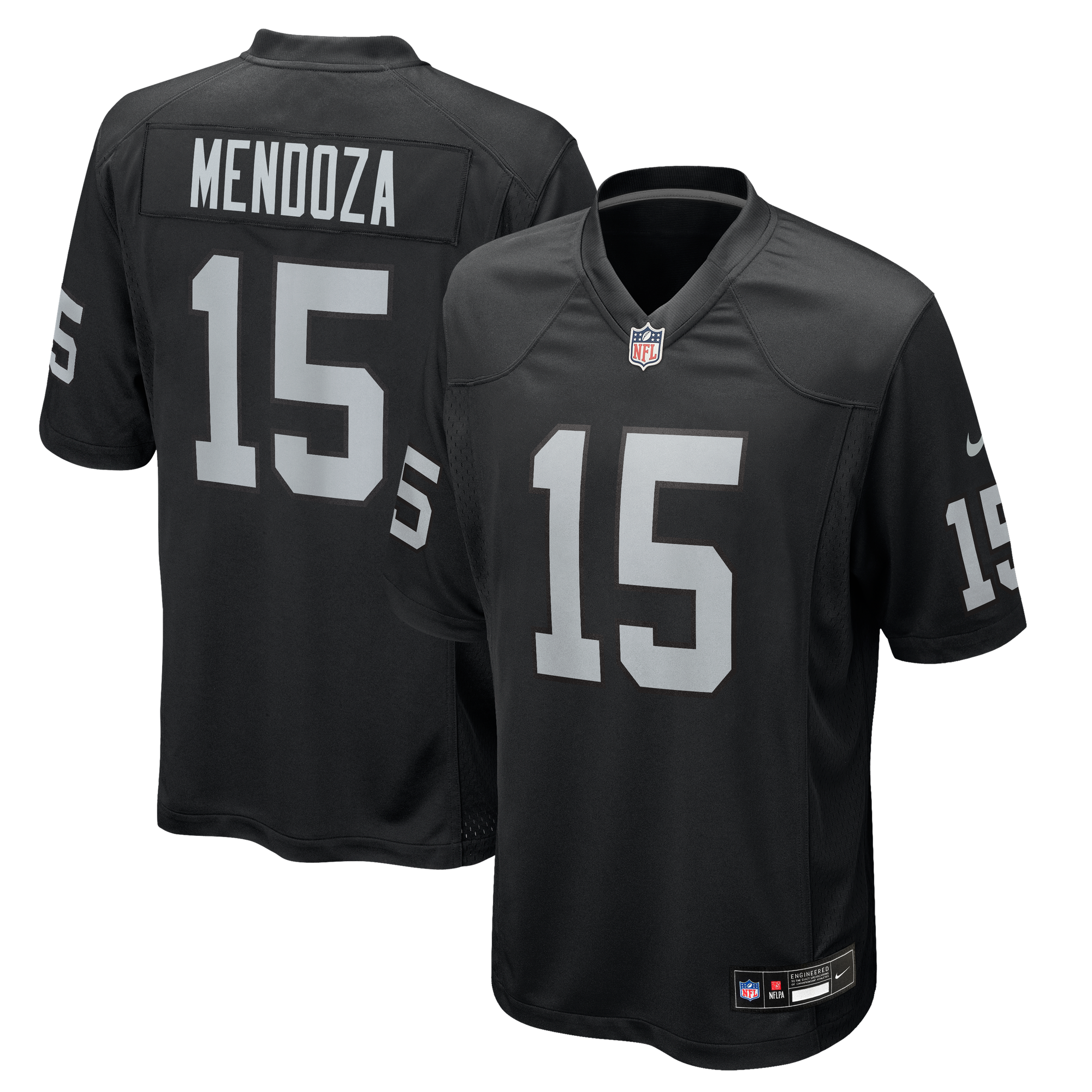 Fernando Mendoza Round Las Vegas Raiders Game Jersey No.1 Black NFL Football Fan Wear