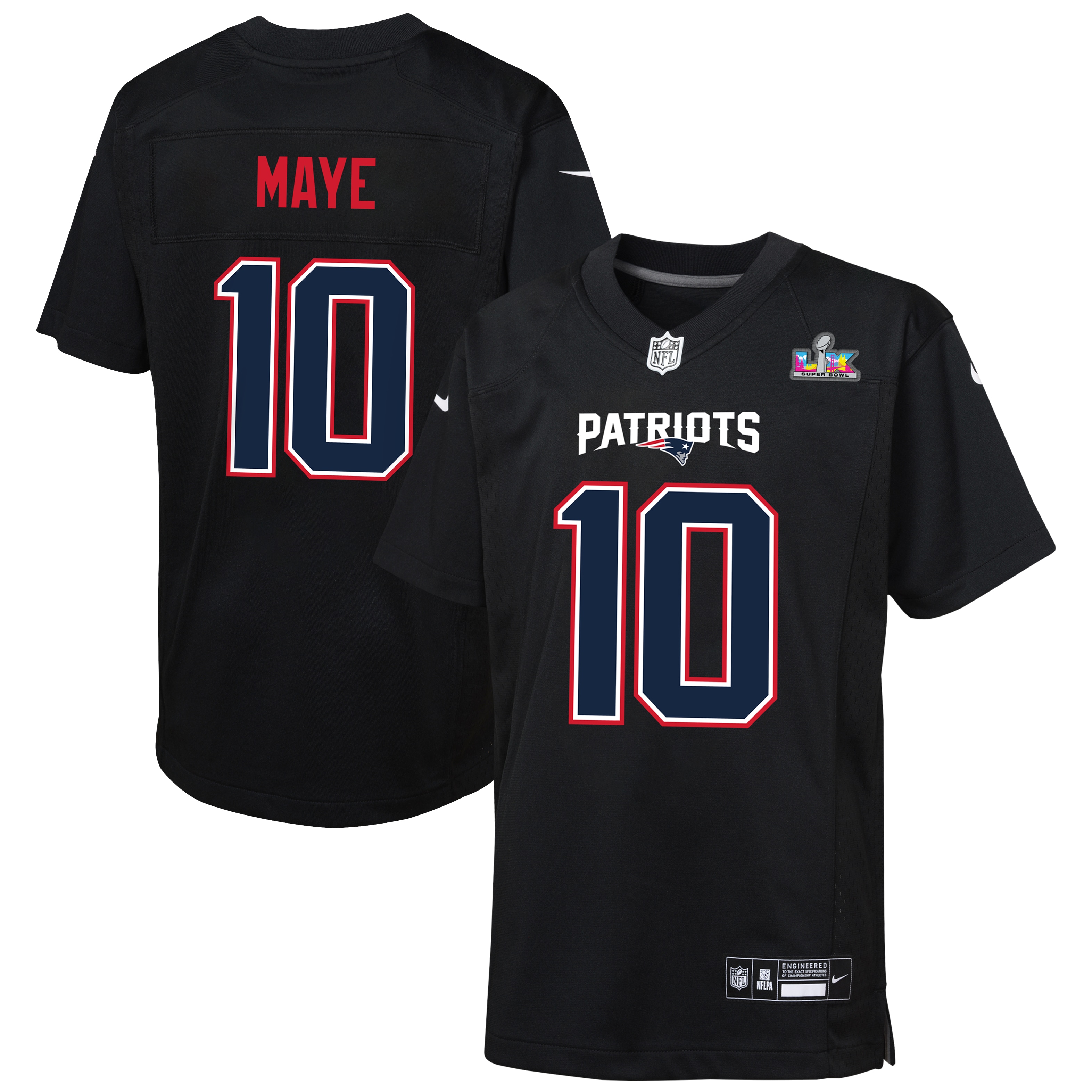 Drake Maye LX New England Patriots Game Jersey Black NFL Football Fan Wear