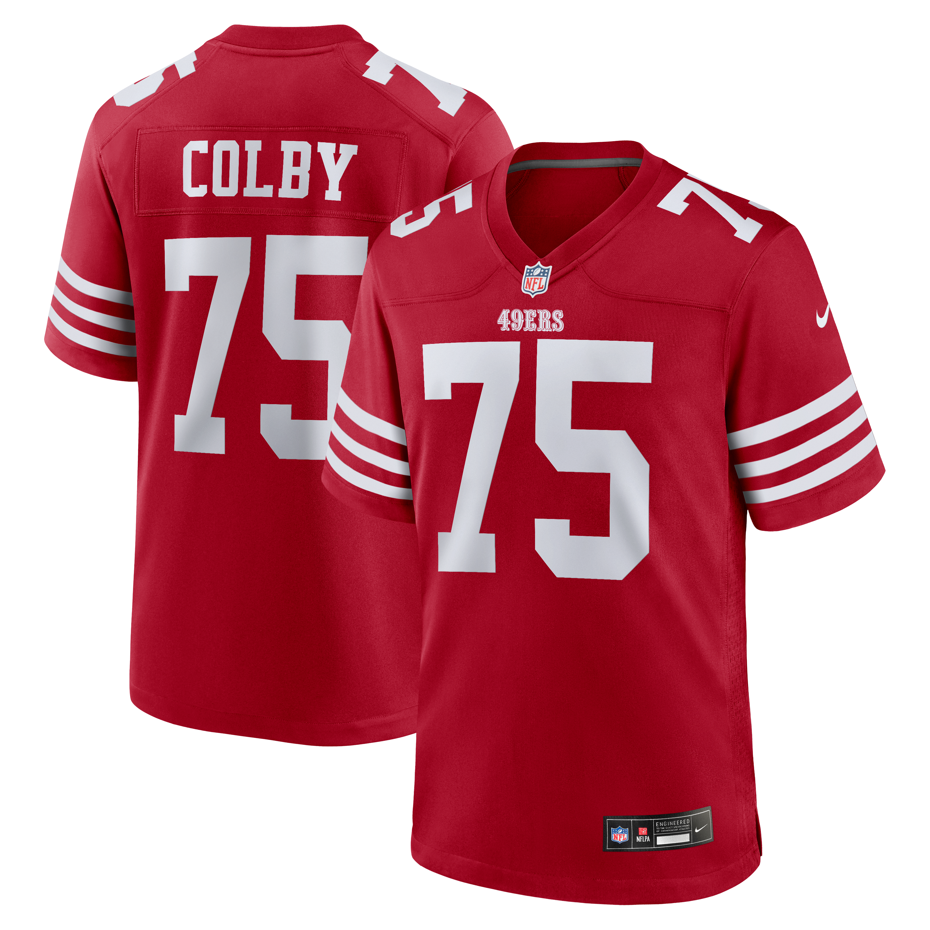 Connor Colby San Francisco 49ers Game Jersey Scarlet NFL Football Fan Wear