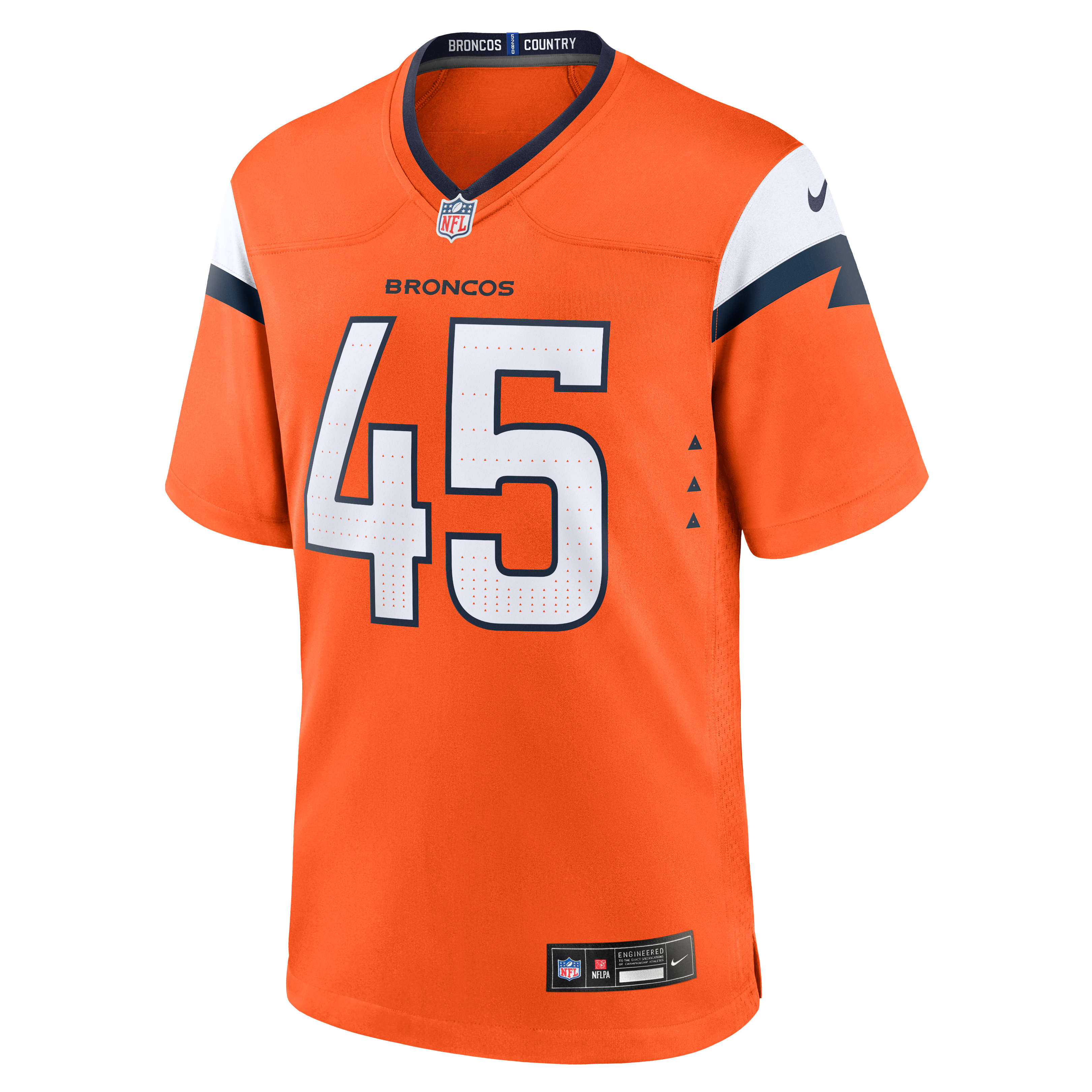 Nate Adkins Denver Broncos Game Jersey Orange NFL Football Fan Wear Nate Adkins
