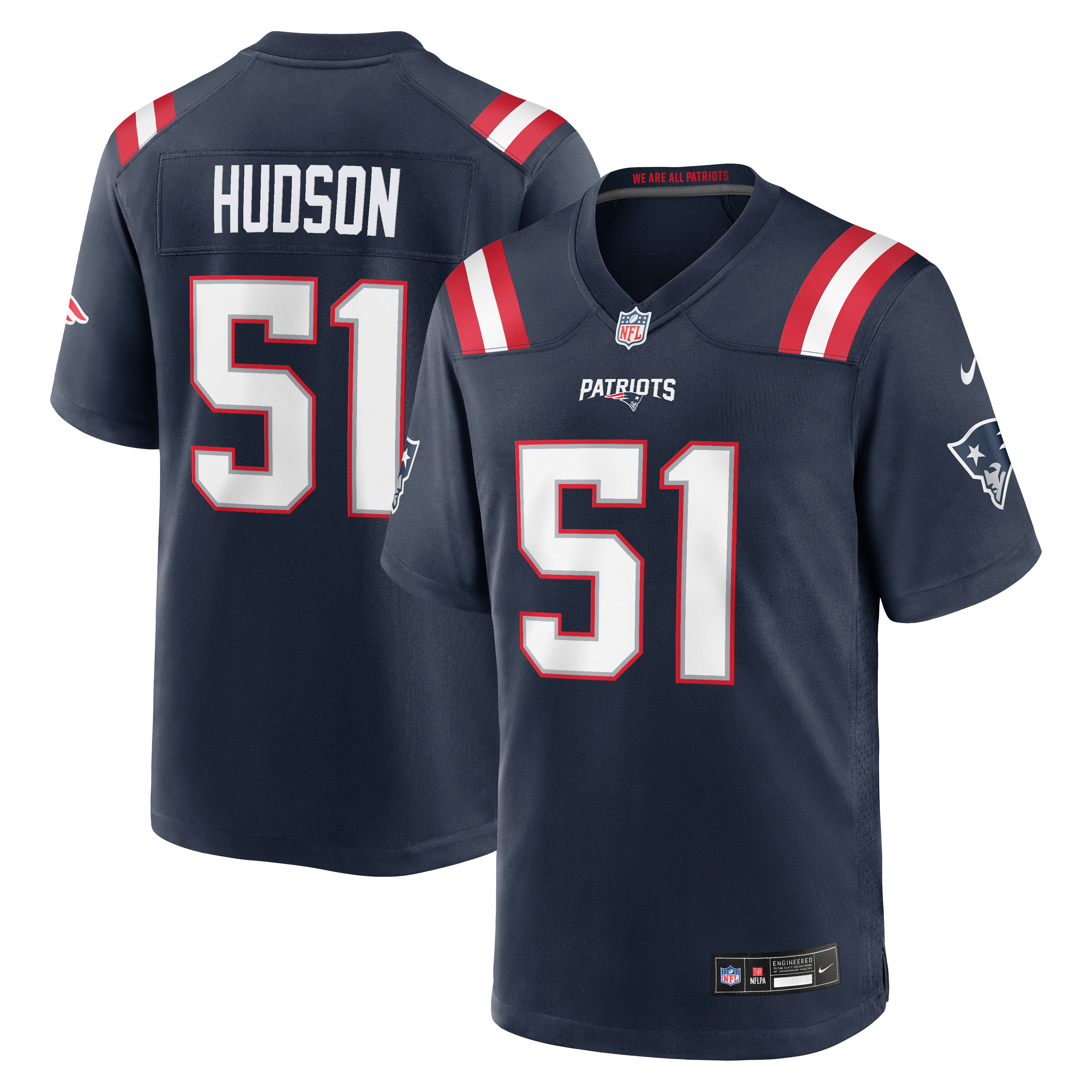 James Hudson New England Patriots Game Jersey Navy NFL Football Fan Wear