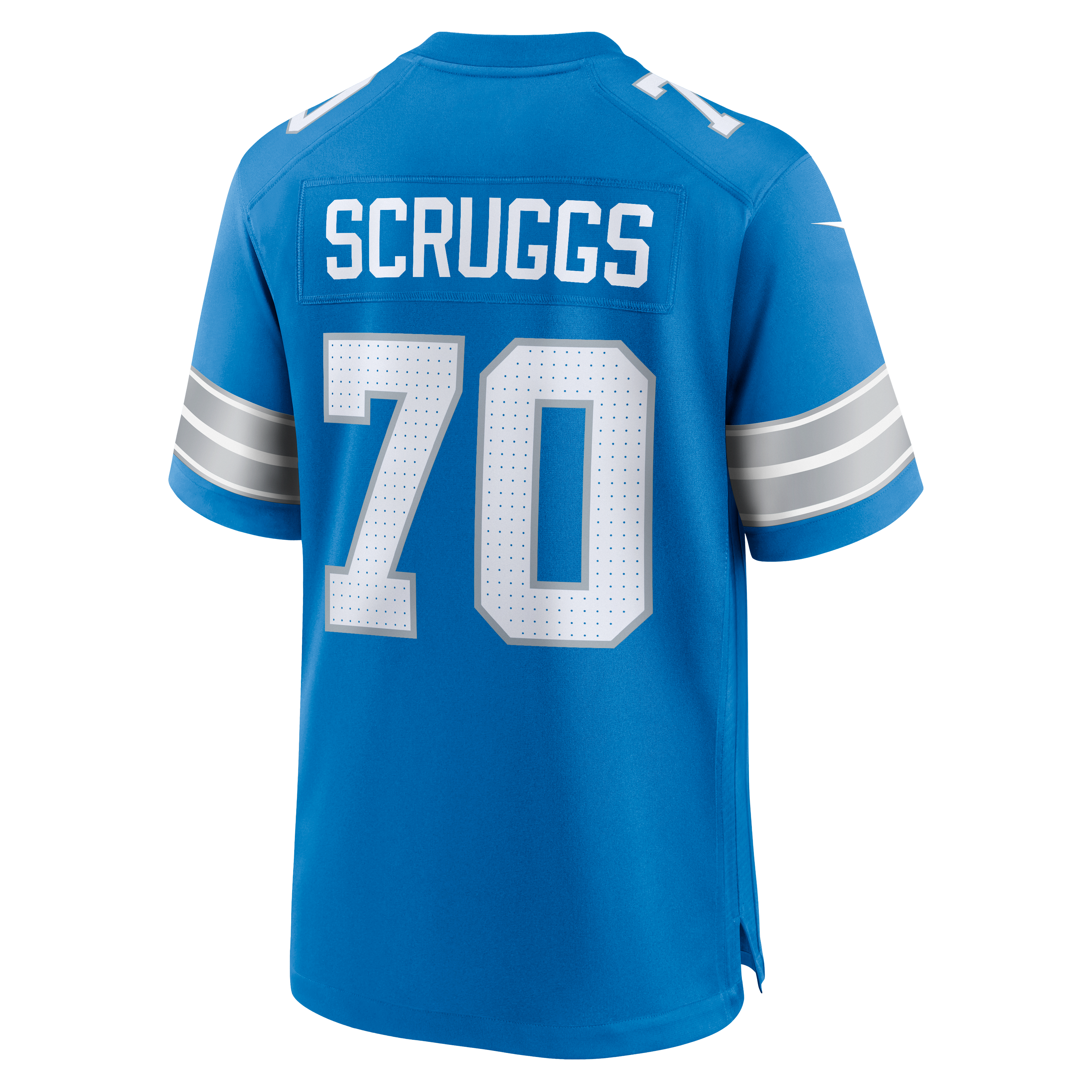 Juice Scruggs Detroit Lions Game Jersey Blue NFL Football Fan Wear Juice Scruggs