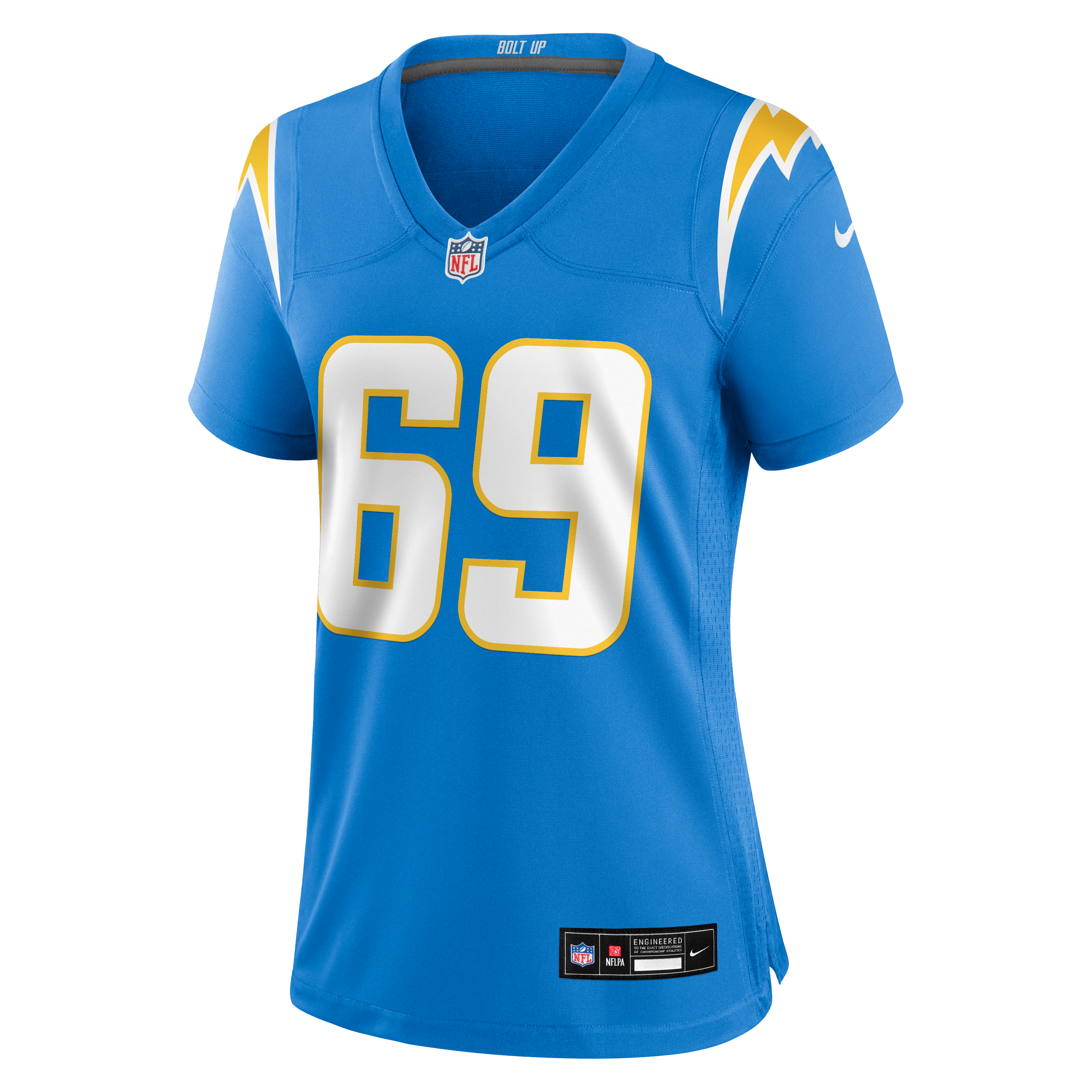 Cole Strange Los Angeles Chargers Game Jersey Powder Blue NFL Football Fan Wear Cole Strange
