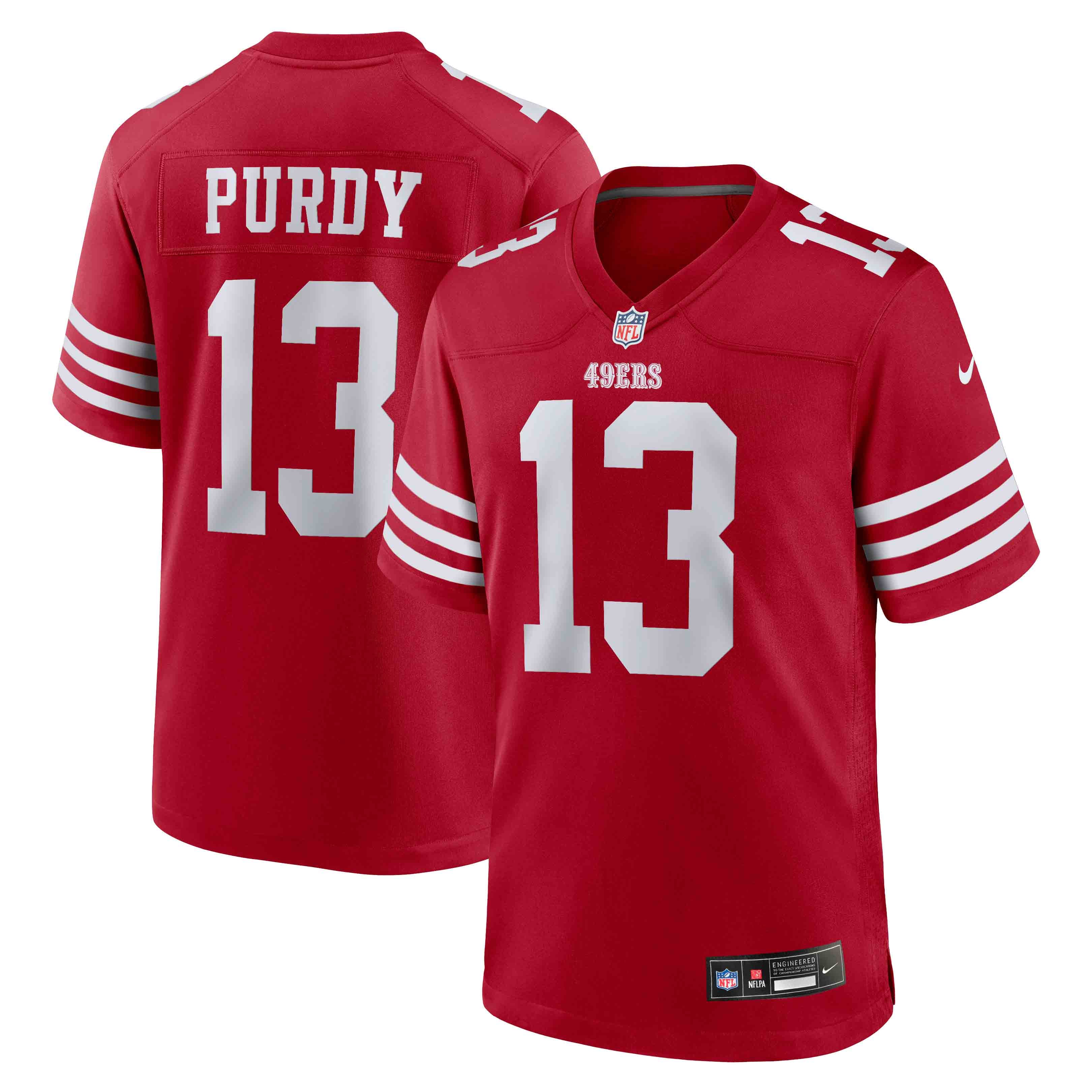 Brock Purdy San Francisco 49ers Player Jersey Scarlet NFL Football Fan Wear
