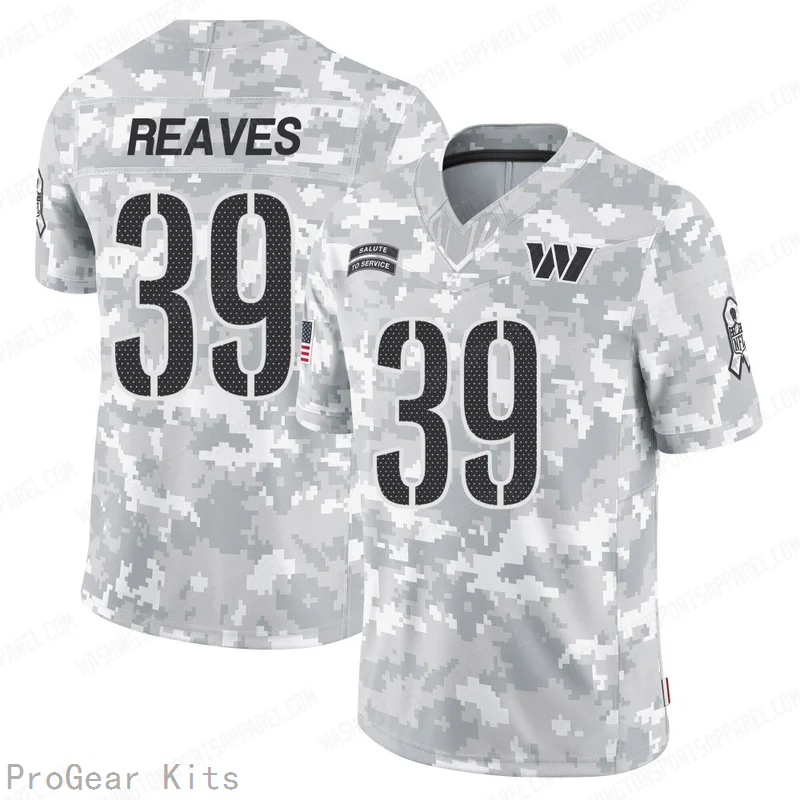 Jeremy Reaves Washington Commanders Jersey No.39 Camo NFL Football Fan Wear