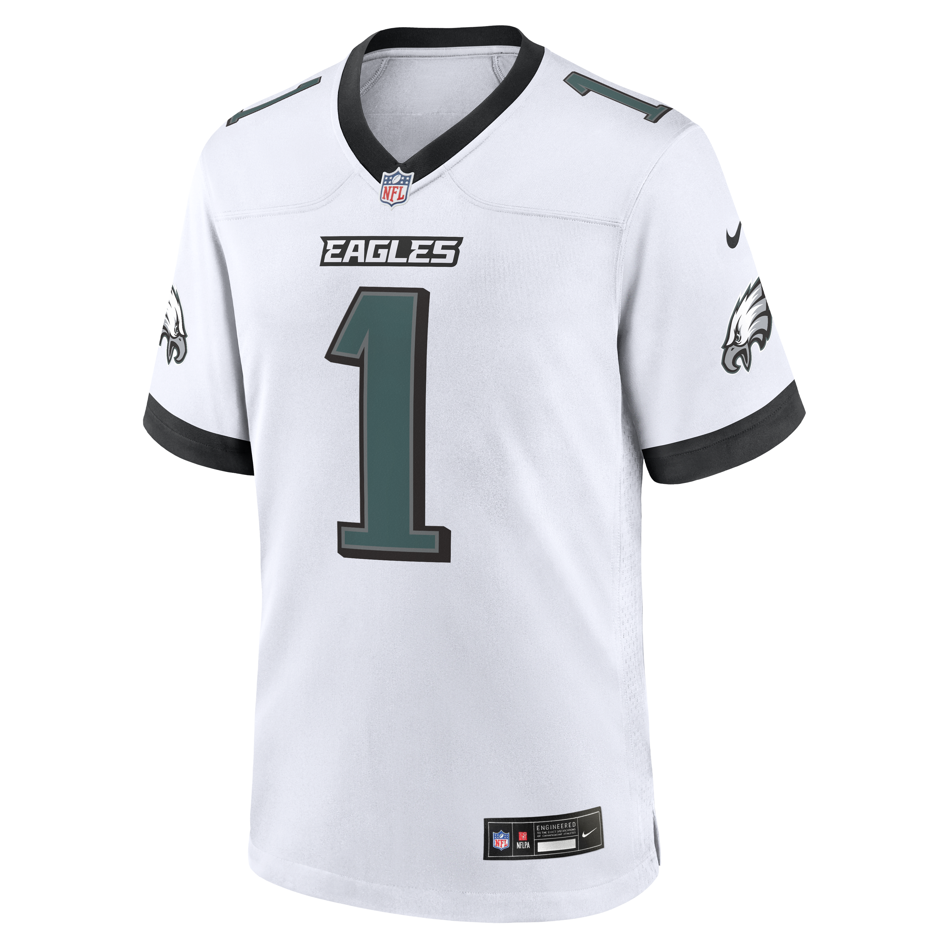 Jalen Hurts Philadelphia Eagles Game Jersey No.1 White NFL Football Fan Wear