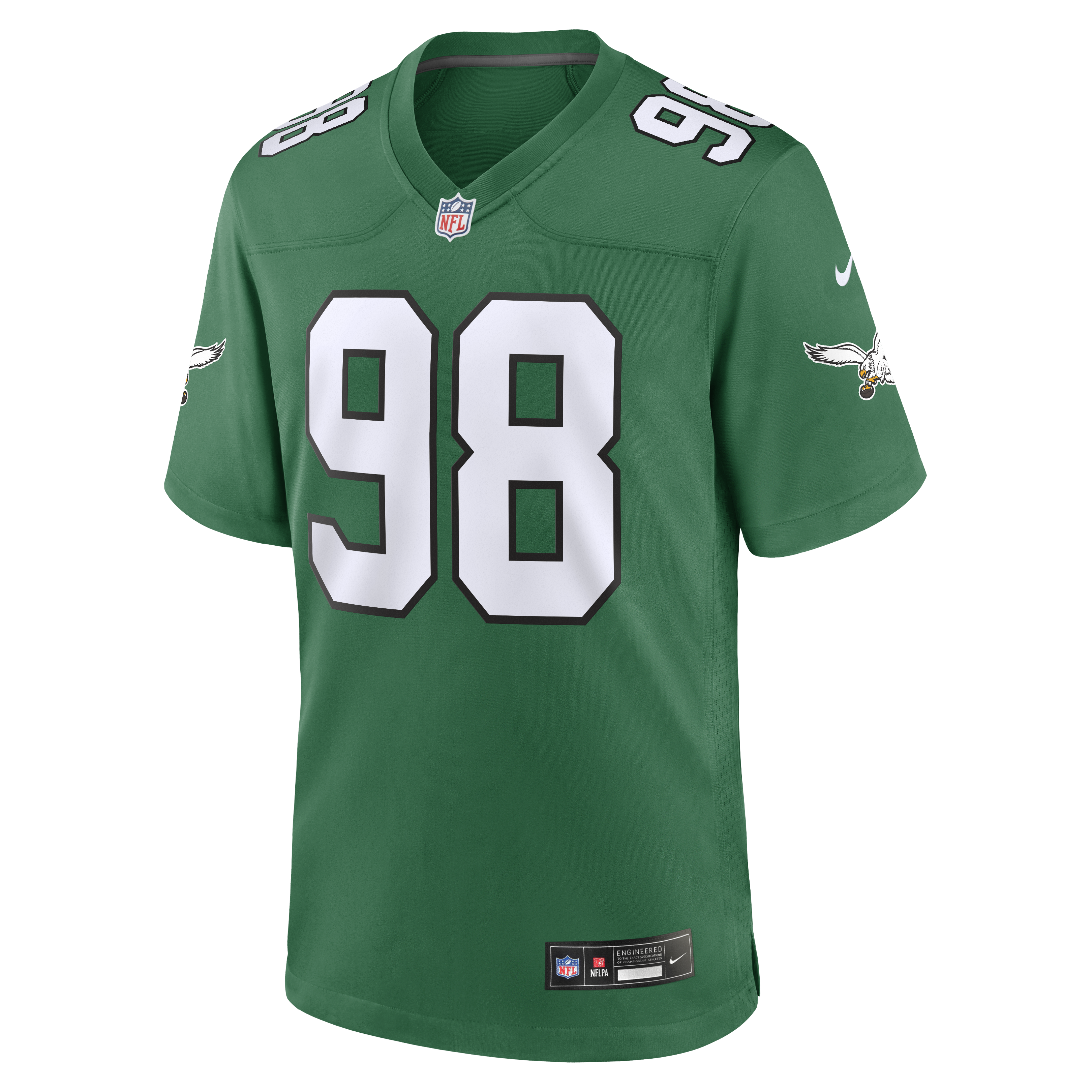 Jalen Carter Philadelphia Eagles Game Jersey Kelly Green NFL Football Fan Wear Jalen Carter