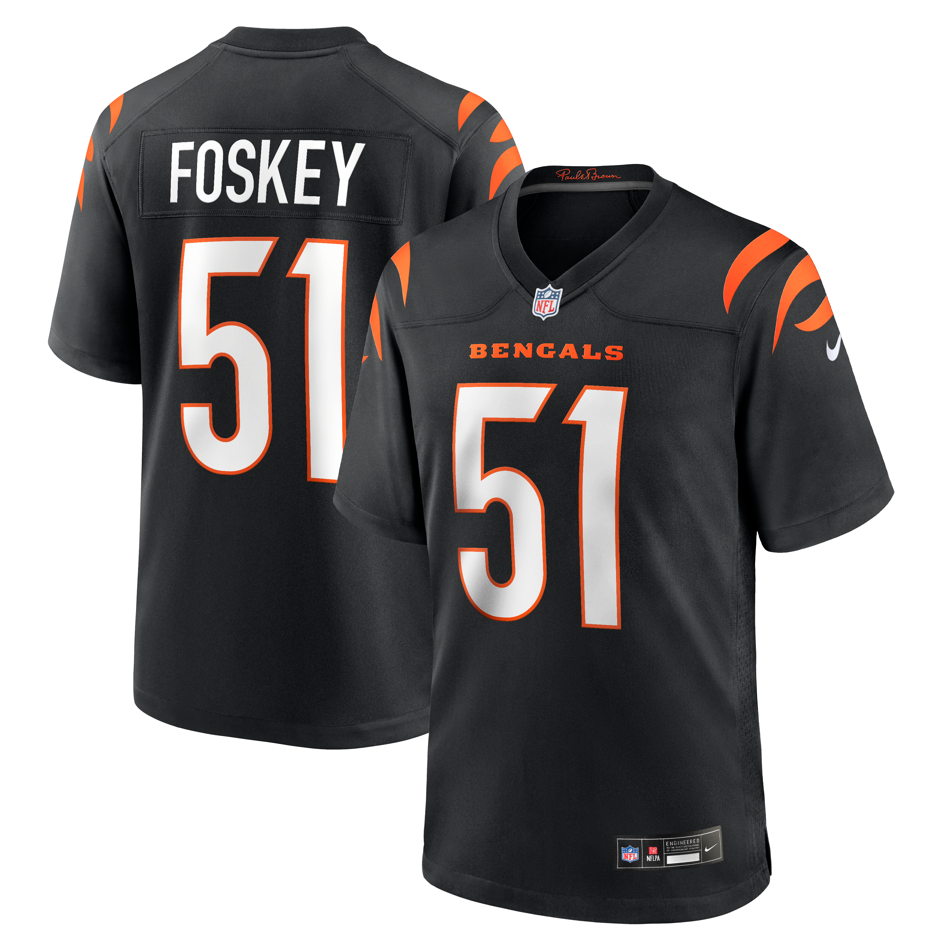 Isaiah Foskey Cincinnati Bengals Game Jersey Black NFL Football Fan Wear Isaiah Foskey