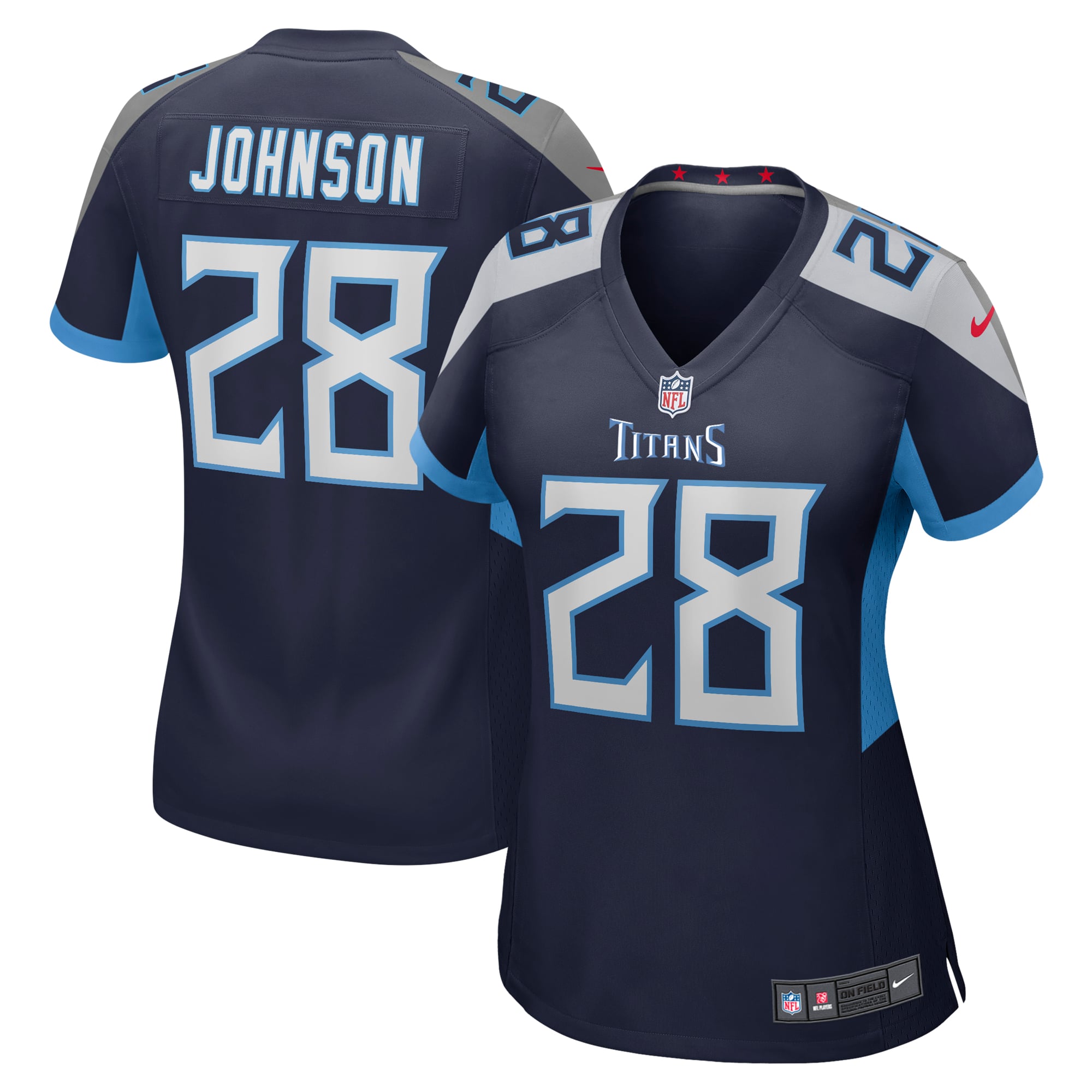 Chris Johnson Tennessee Titans Game Jersey Navy NFL Football Fan Wear