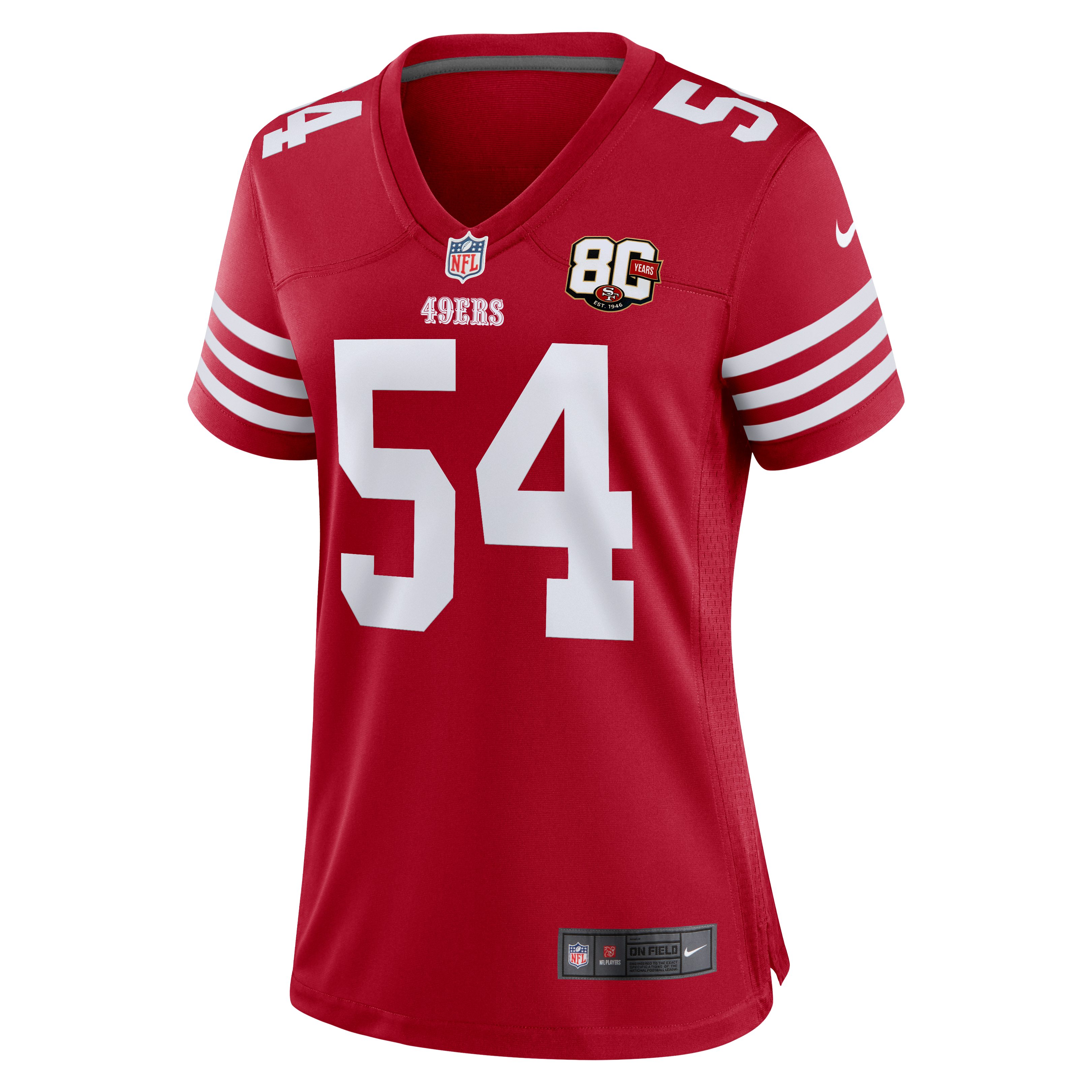 Fred Warner San Francisco 49ers Game Jersey Scarlet NFL Football Fan Wear