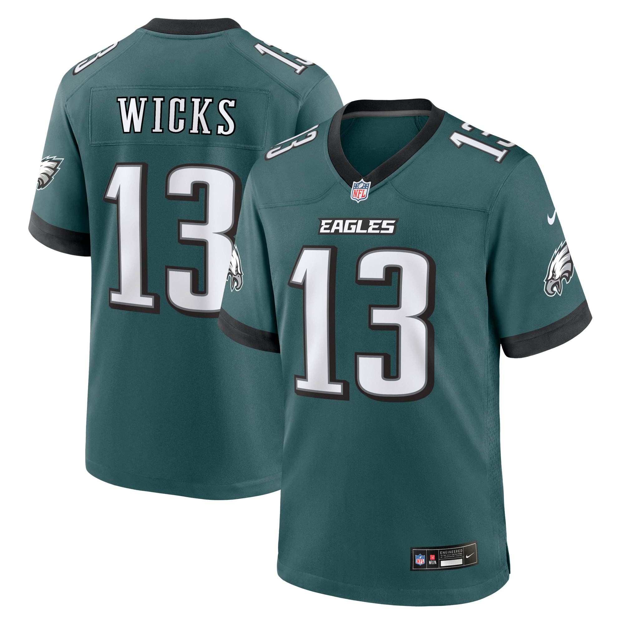 Dontayvion Wicks Philadelphia Eagles Game Jersey Midnight NFL Football Fan Wear