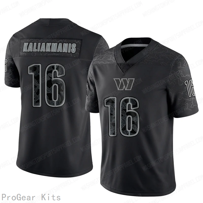 Athan Kaliakmanis Washington Commanders Jersey No.16 Reflective NFL Football Fan Wear