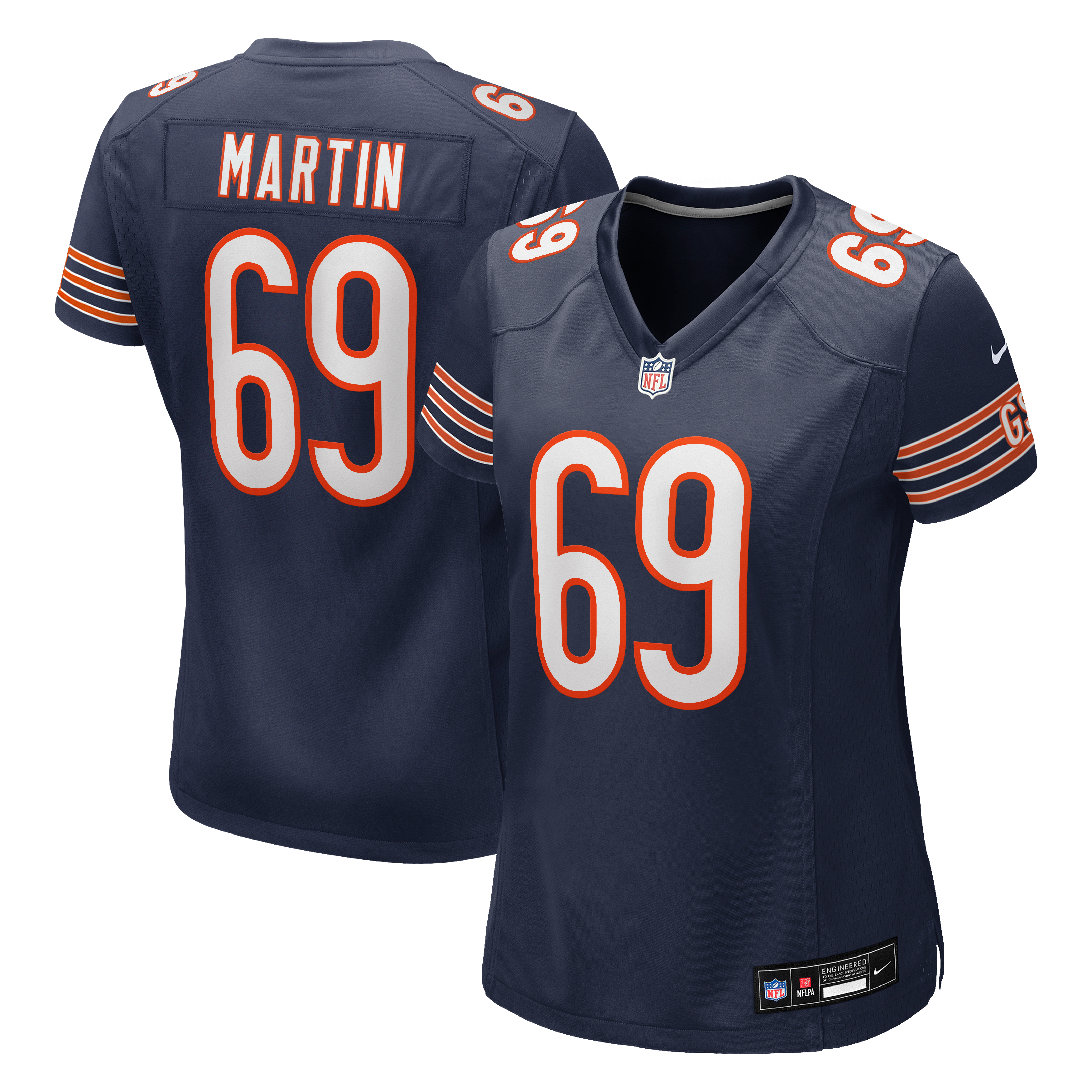 Jeremiah Martin Chicago Bears Game Jersey Navy NFL Football Fan Wear