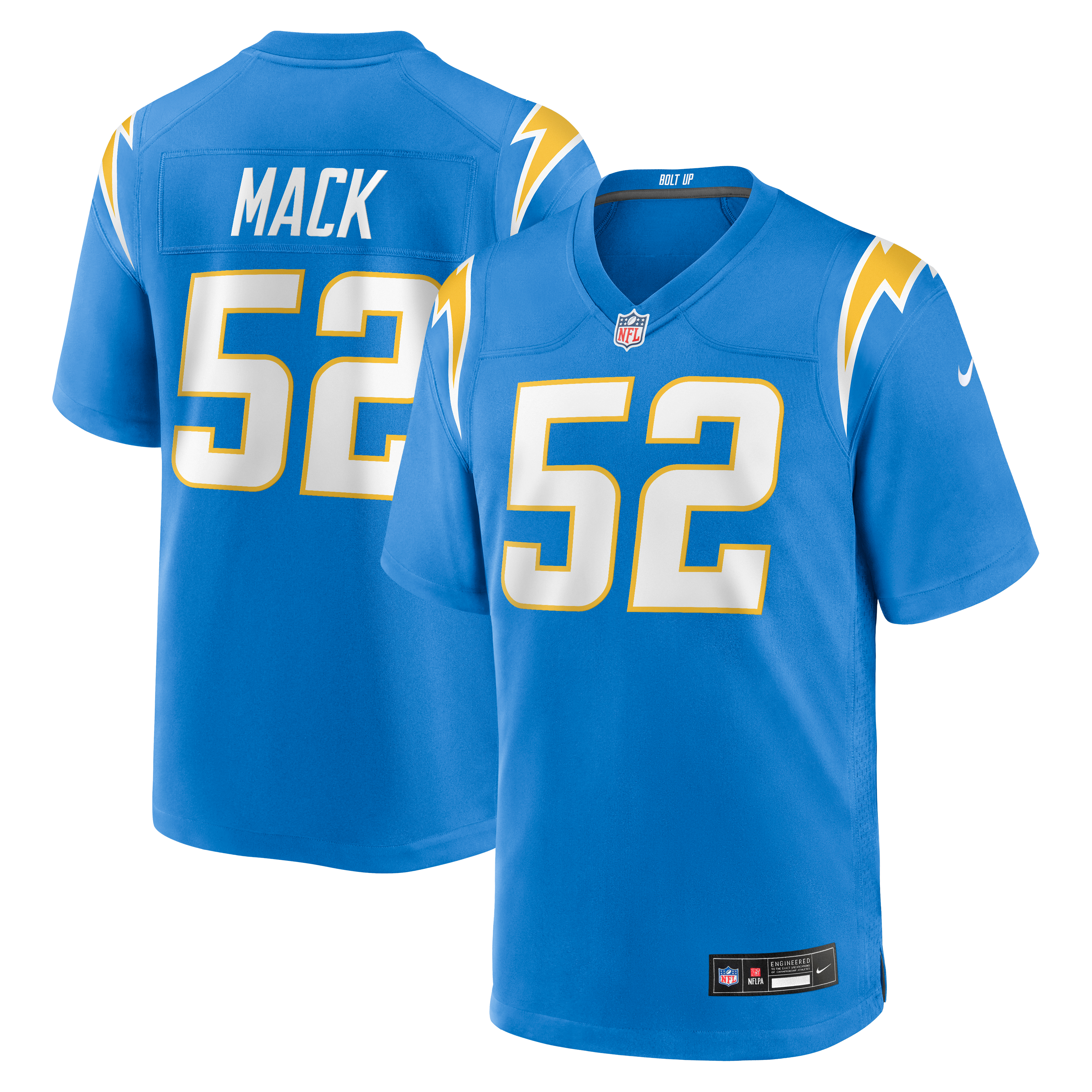 Khalil Mack Los Angeles Chargers Game Jersey Powder Blue NFL Football Fan Wear