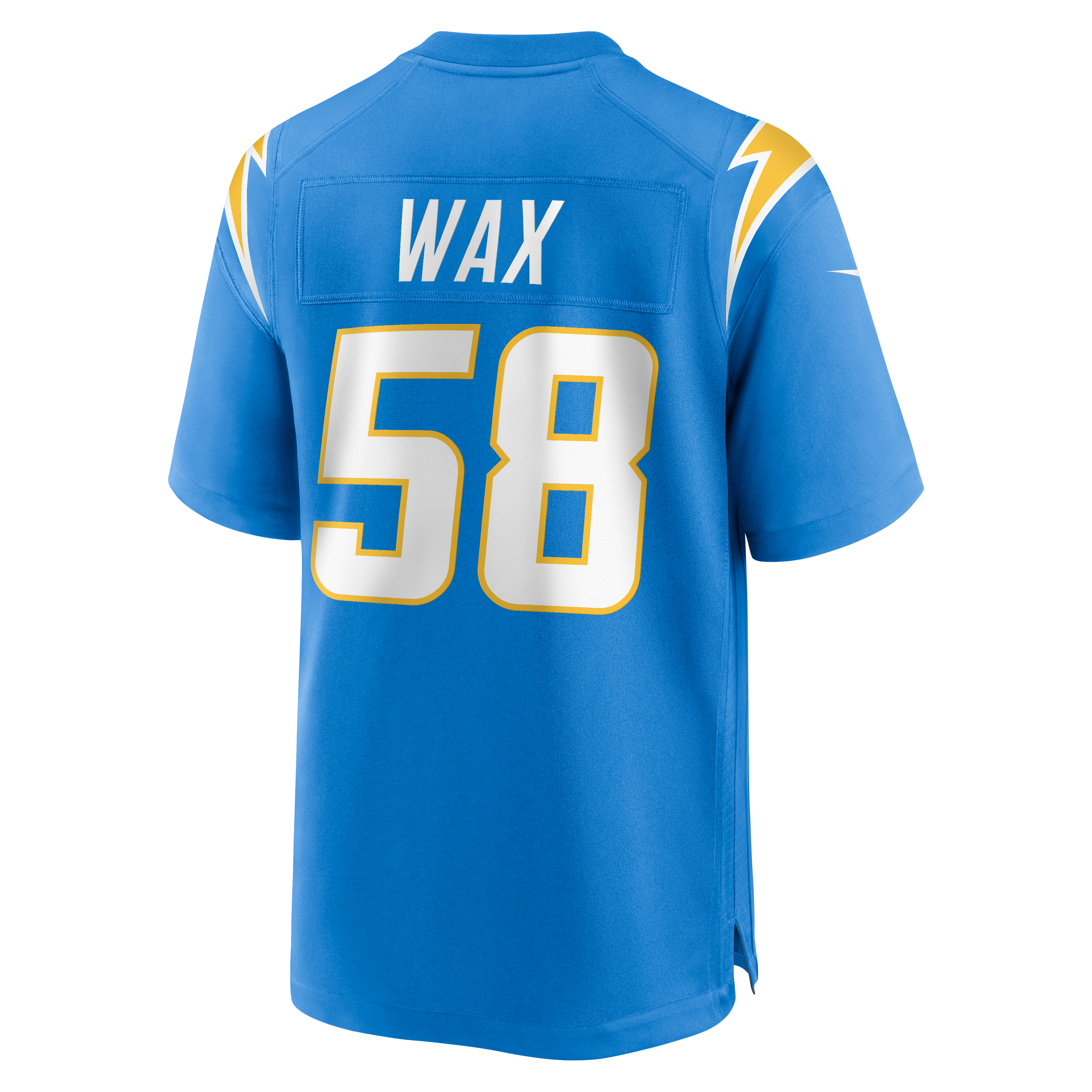 Marlowe Wax Los Angeles Chargers Game Jersey Powder Blue NFL Football Fan Wear