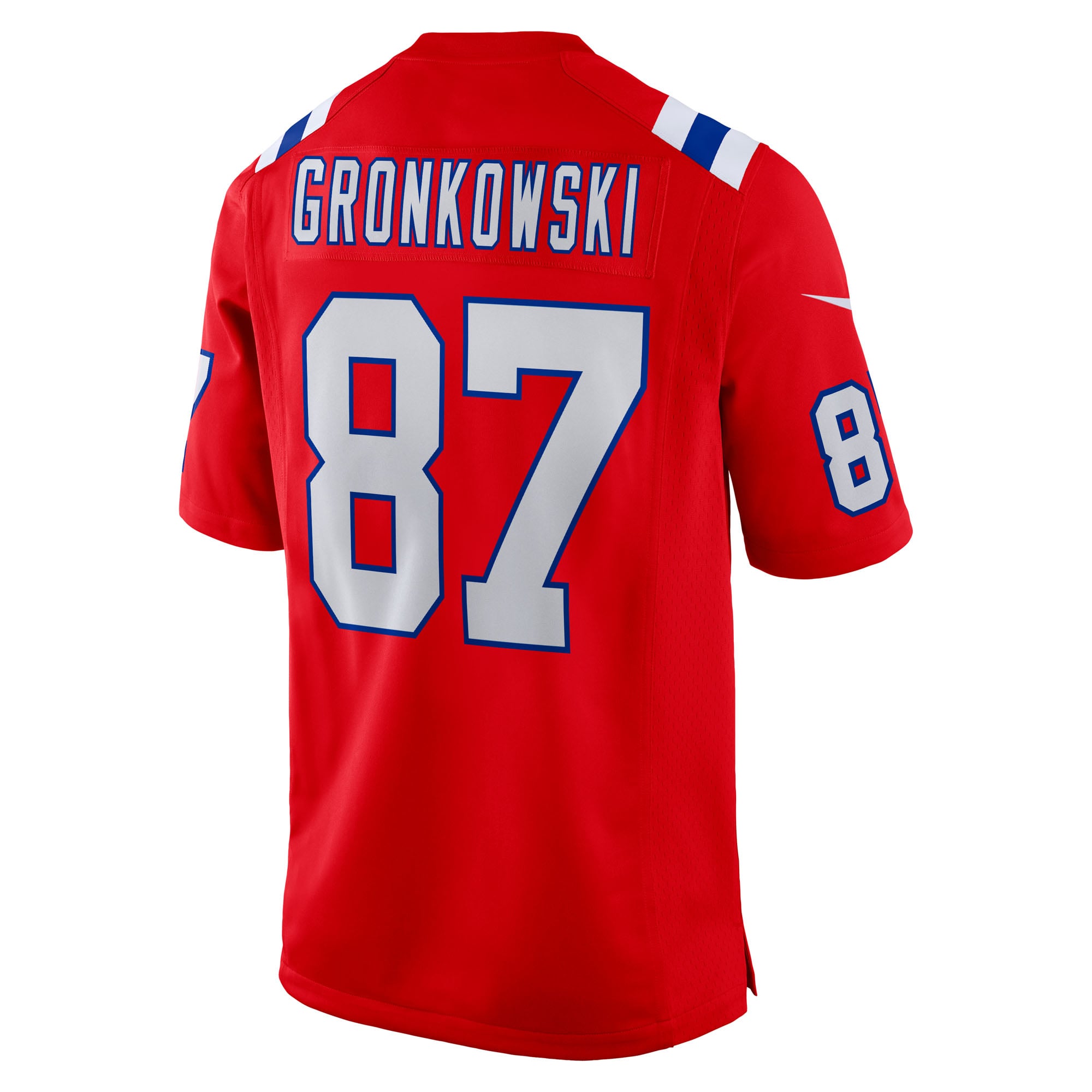 Retired Rob Gronkowski New England Patriots Alternate Jersey Red NFL Football Fan Wear